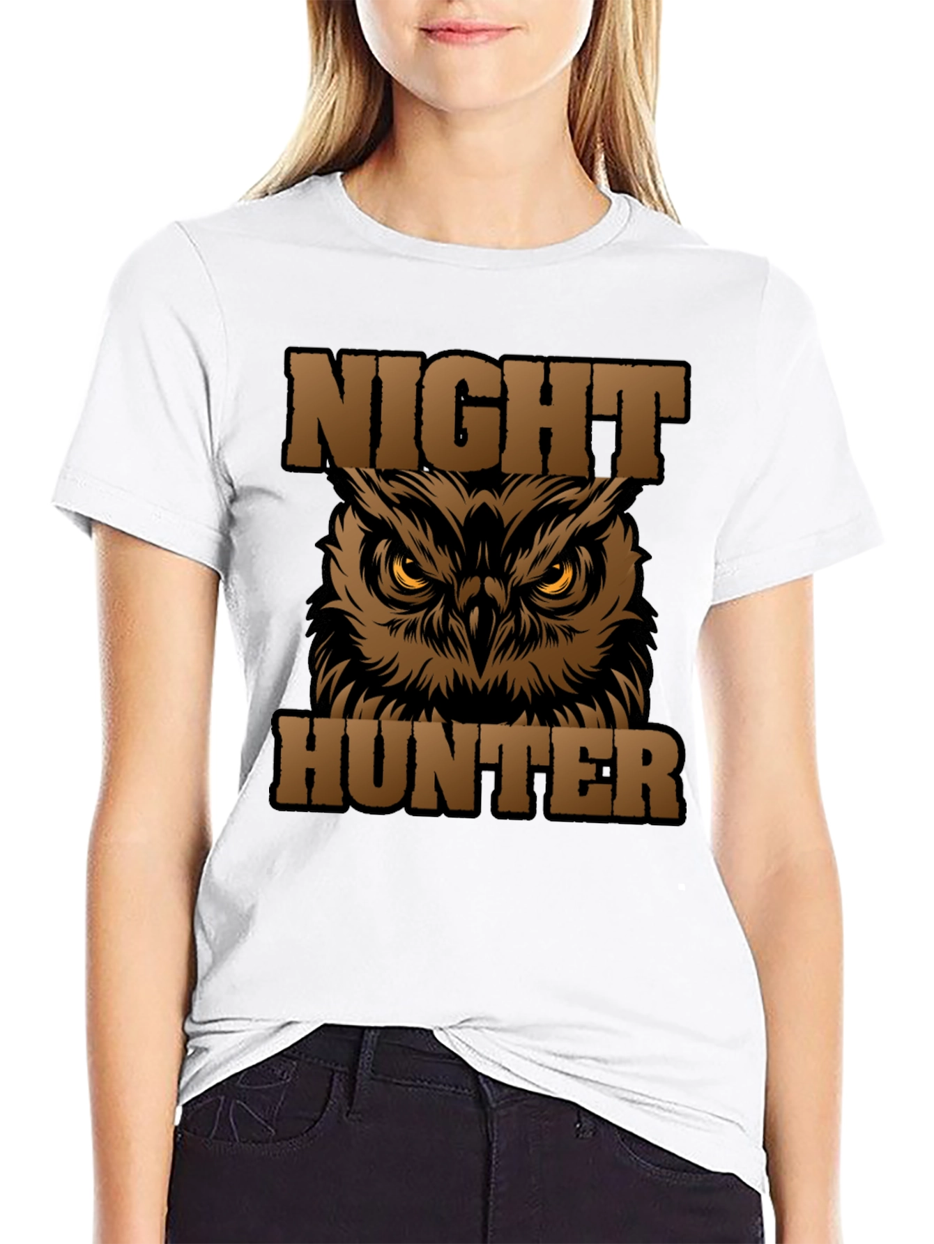 Night Hunter Owl Graphic Tee - Black