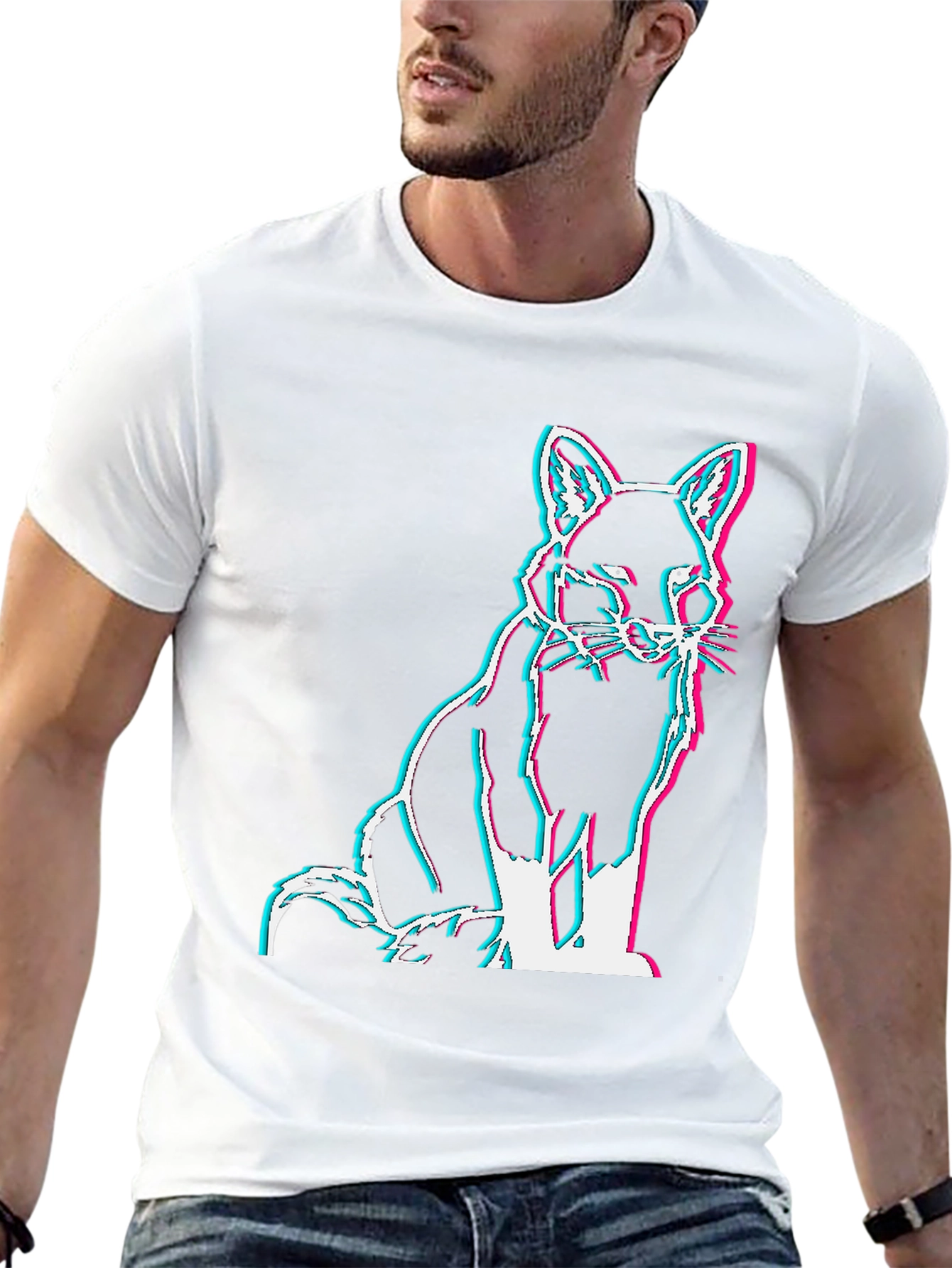 Fox Glitch Black T-Shirt