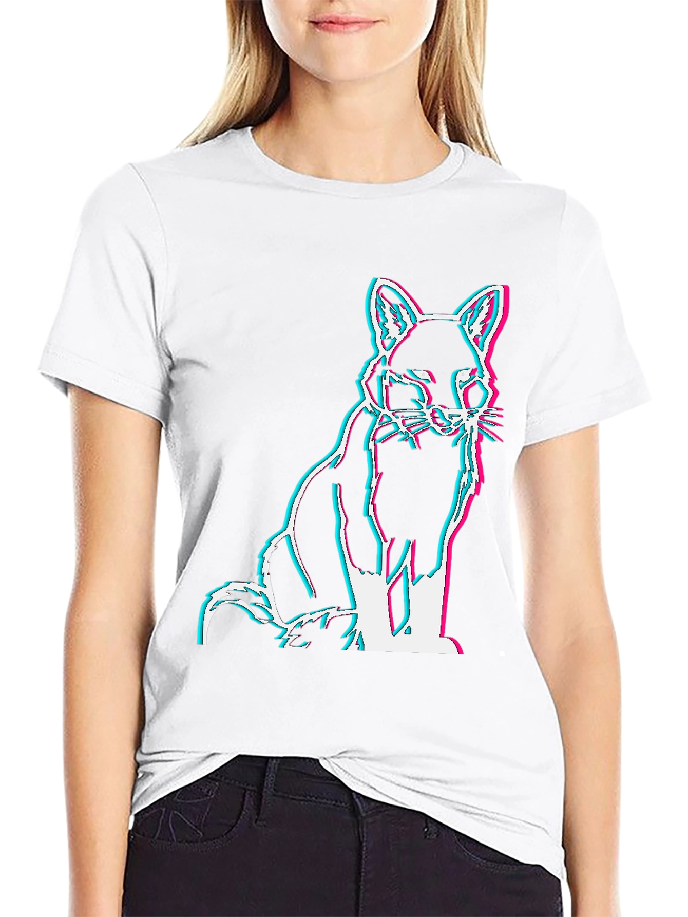 Fox Glitch Black T-Shirt