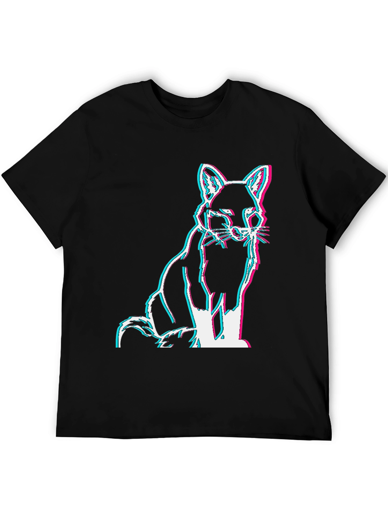 Fox Glitch Black T-Shirt