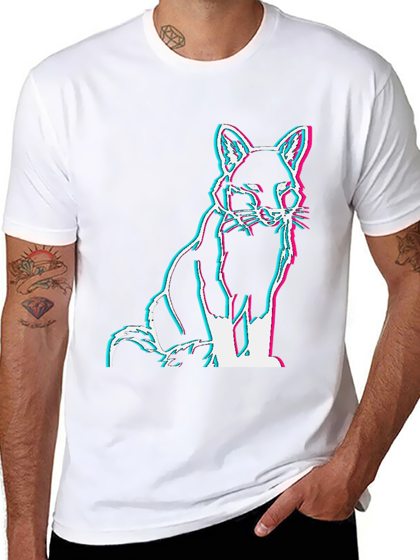 Fox Glitch Black T-Shirt