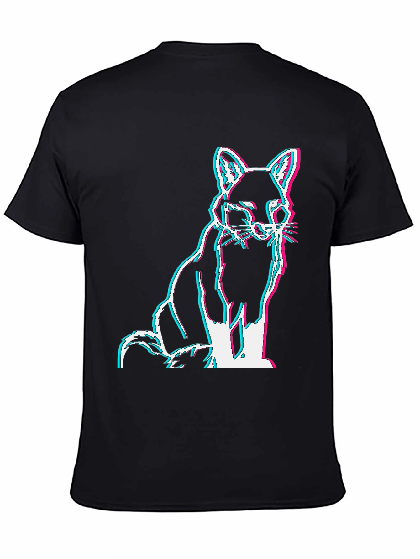 Fox Glitch Black T-Shirt