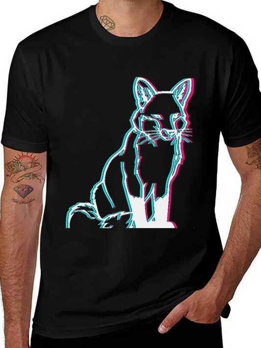 Fox Glitch Black T-Shirt