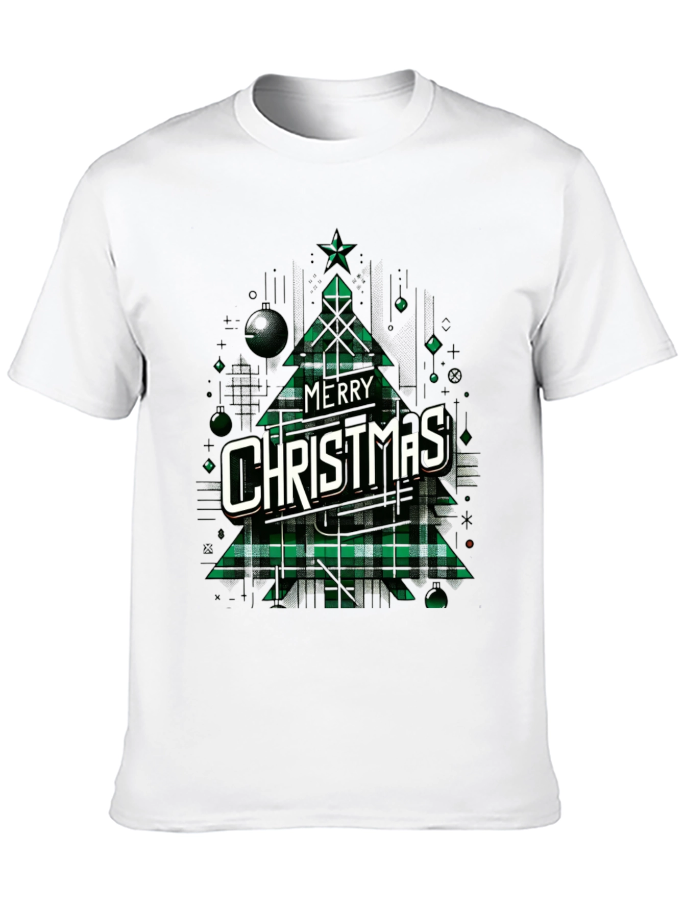 Merry Christmas Plaid Tree Graphic Tee
