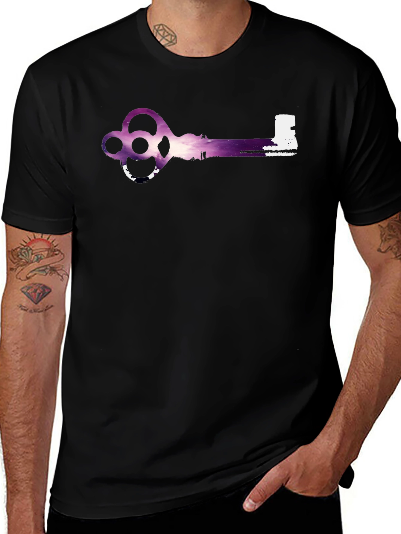 Unique Key Graphic Black T-Shirt