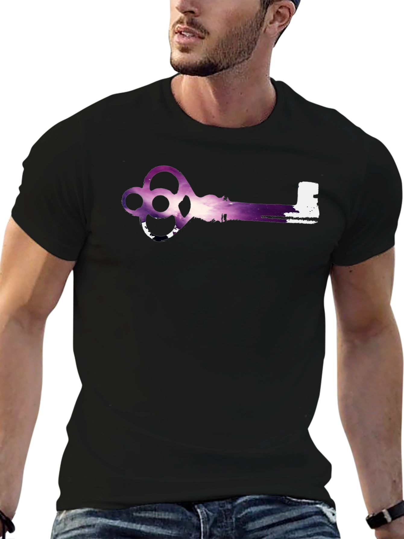 Unique Key Graphic Black T-Shirt