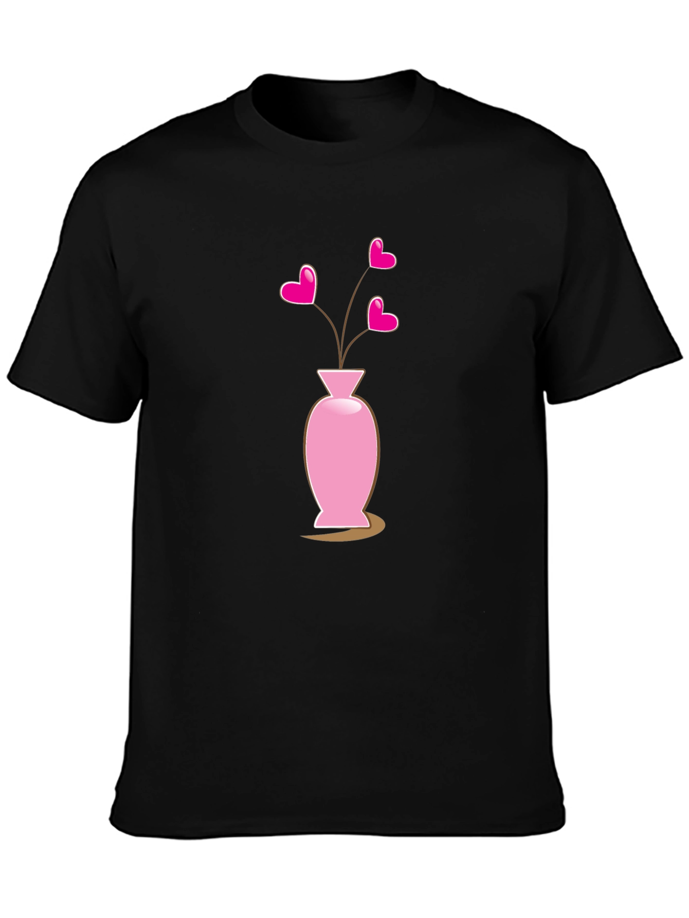 Heart Vase Black T-Shirt