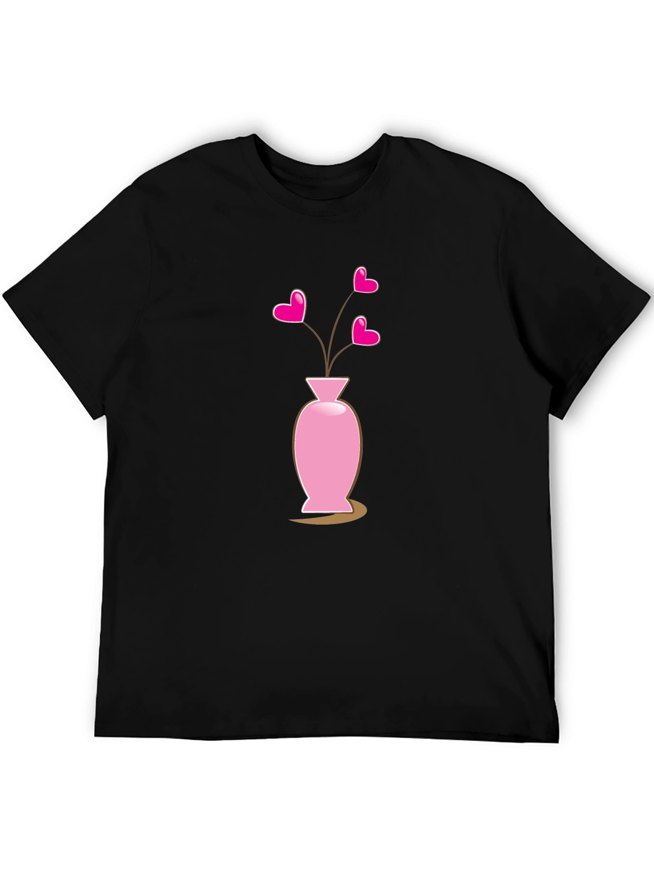 Heart Vase Black T-Shirt