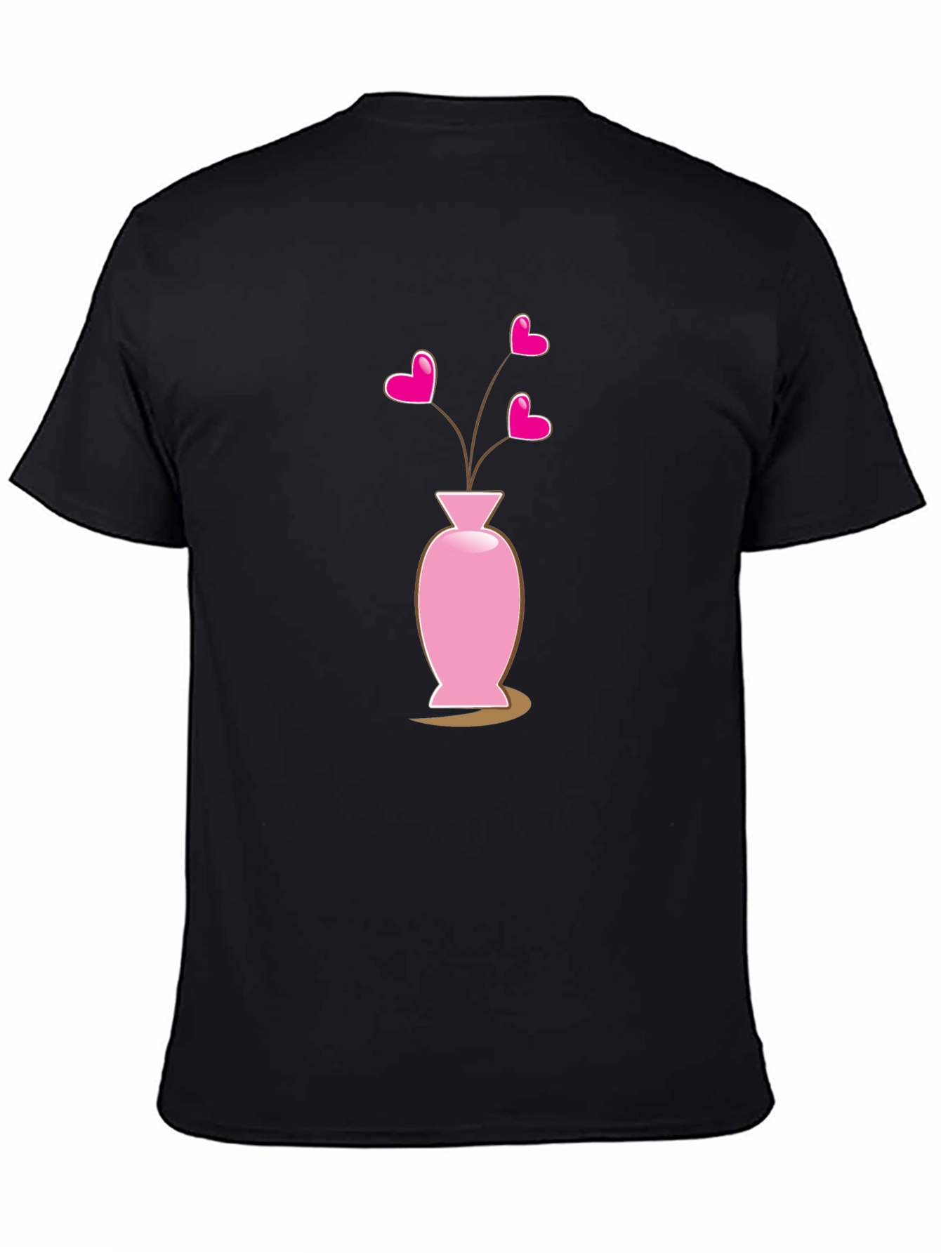 Heart Vase Black T-Shirt