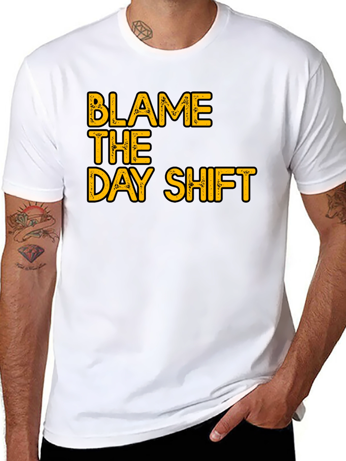 Blame The Day Shift Graphic T-Shirt - Black