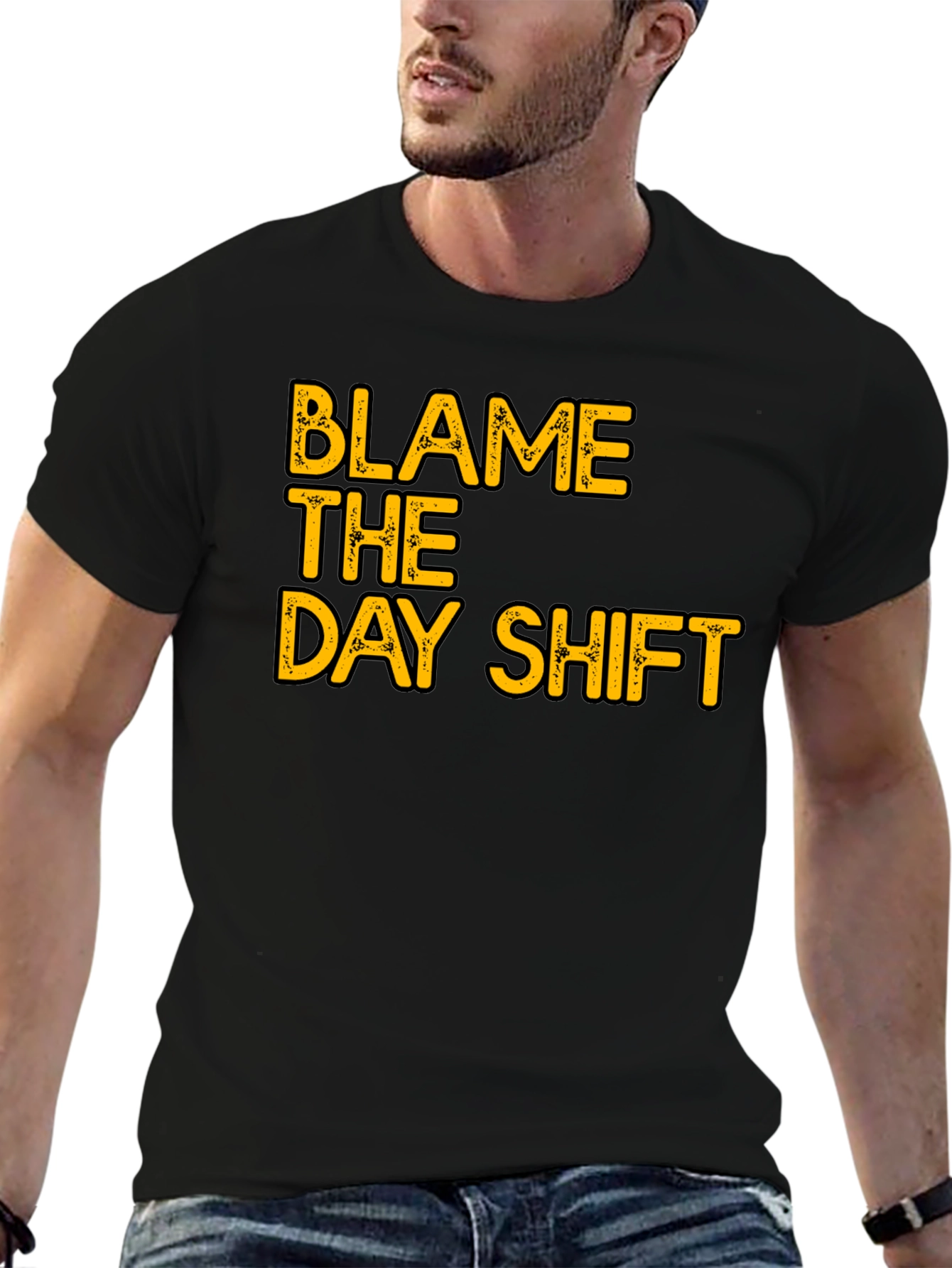 Blame The Day Shift Graphic T-Shirt - Black