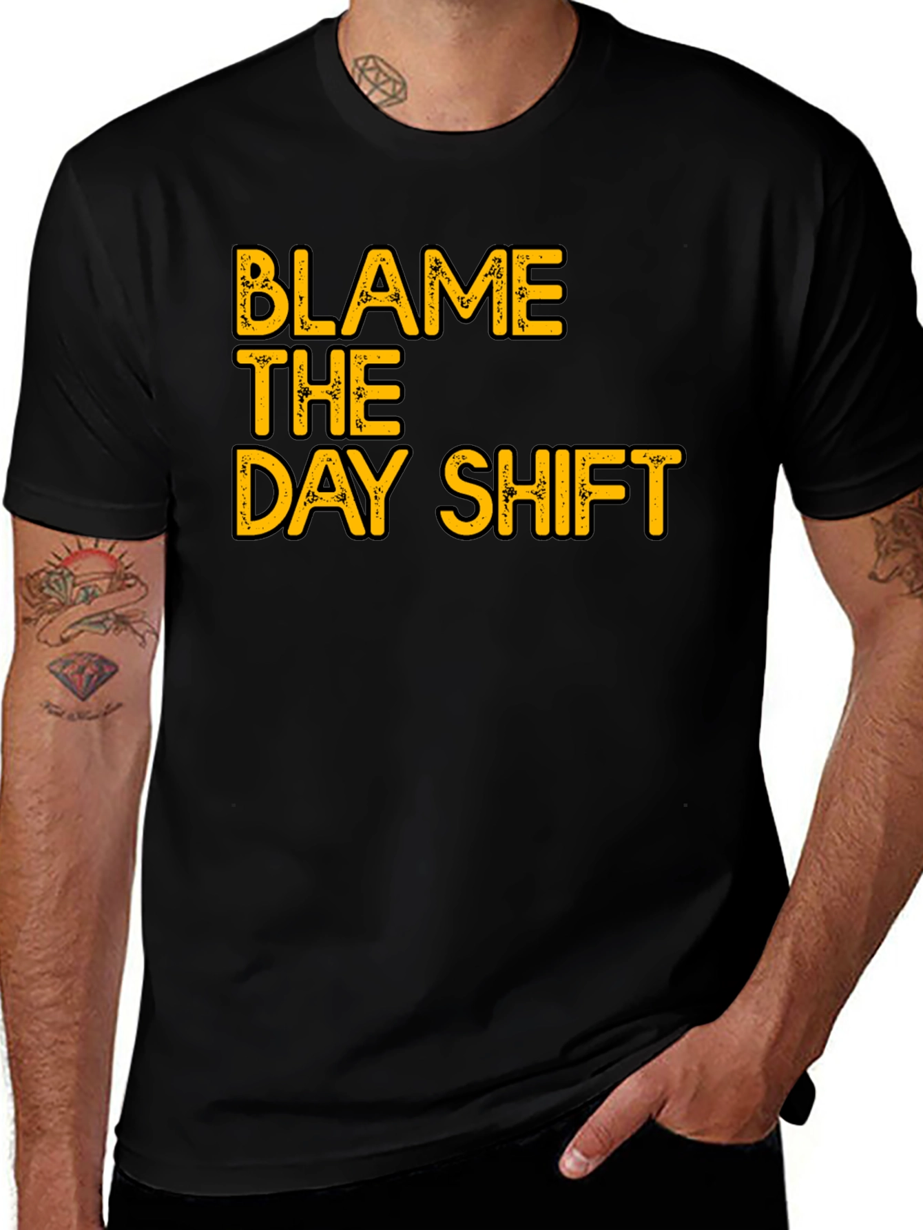 Blame The Day Shift Graphic T-Shirt - Black