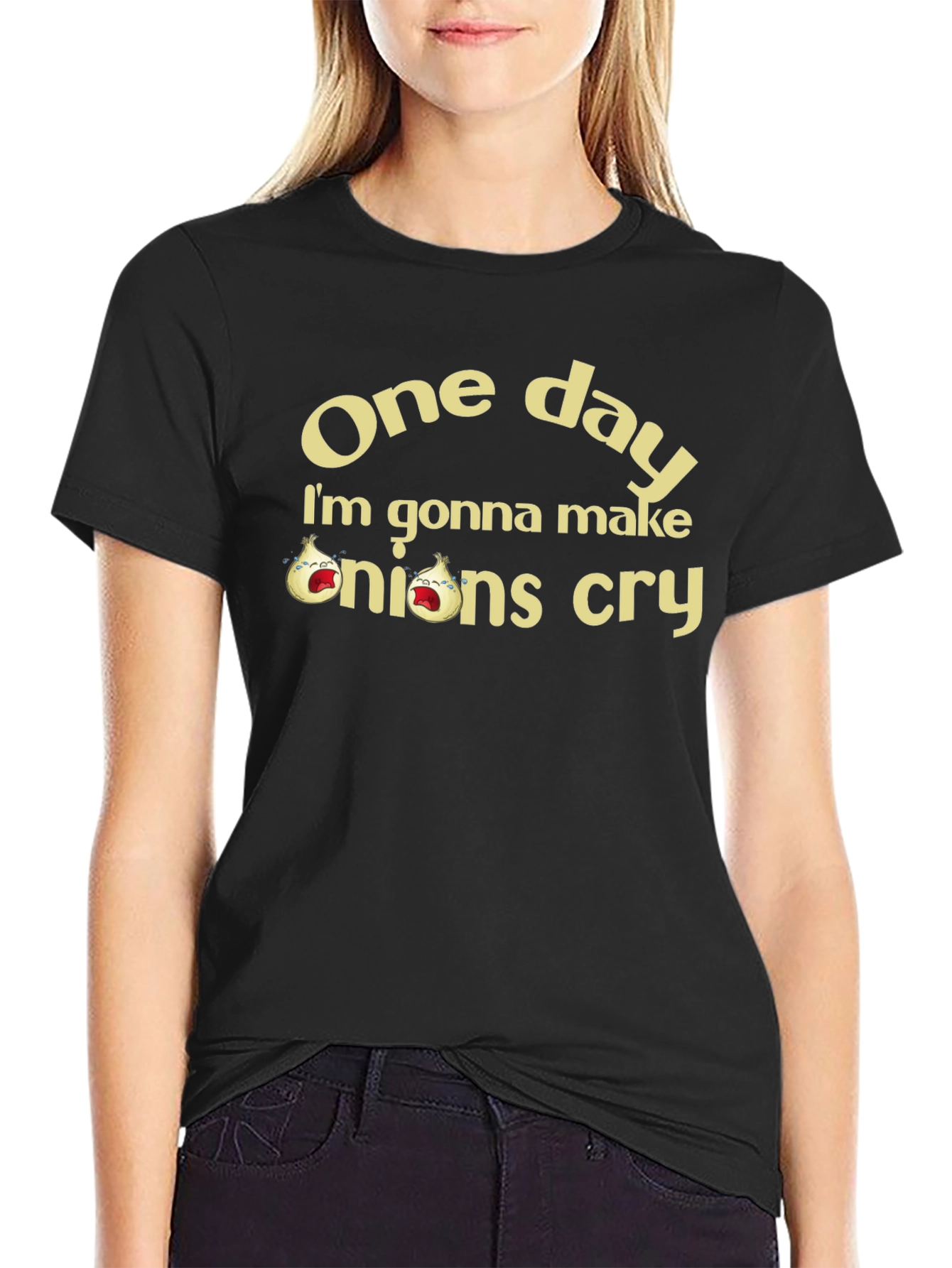Funny Onions Cry Graphic T-Shirt