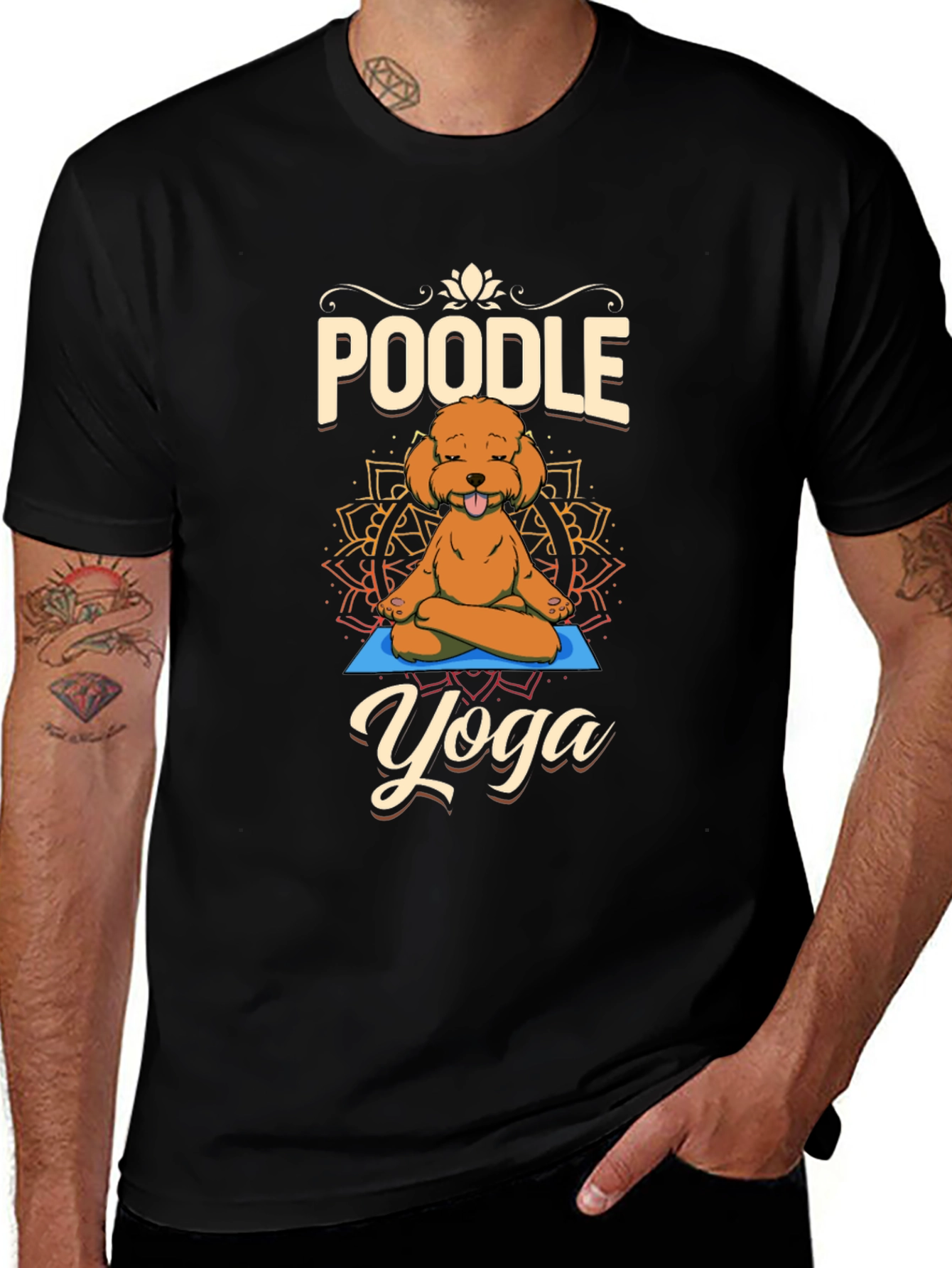 Poodle Yoga T-Shirt - Meditating Dog Tee