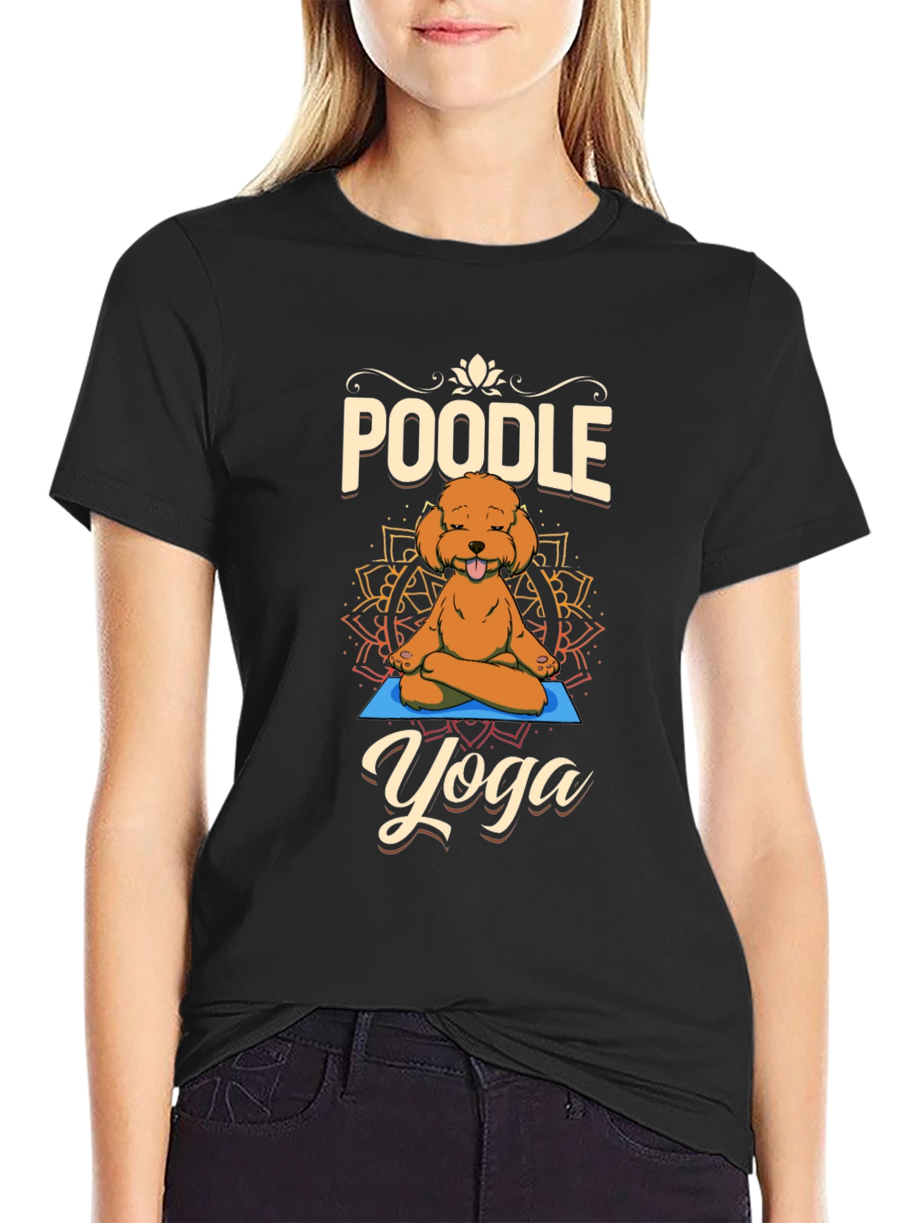 Poodle Yoga T-Shirt - Meditating Dog Tee