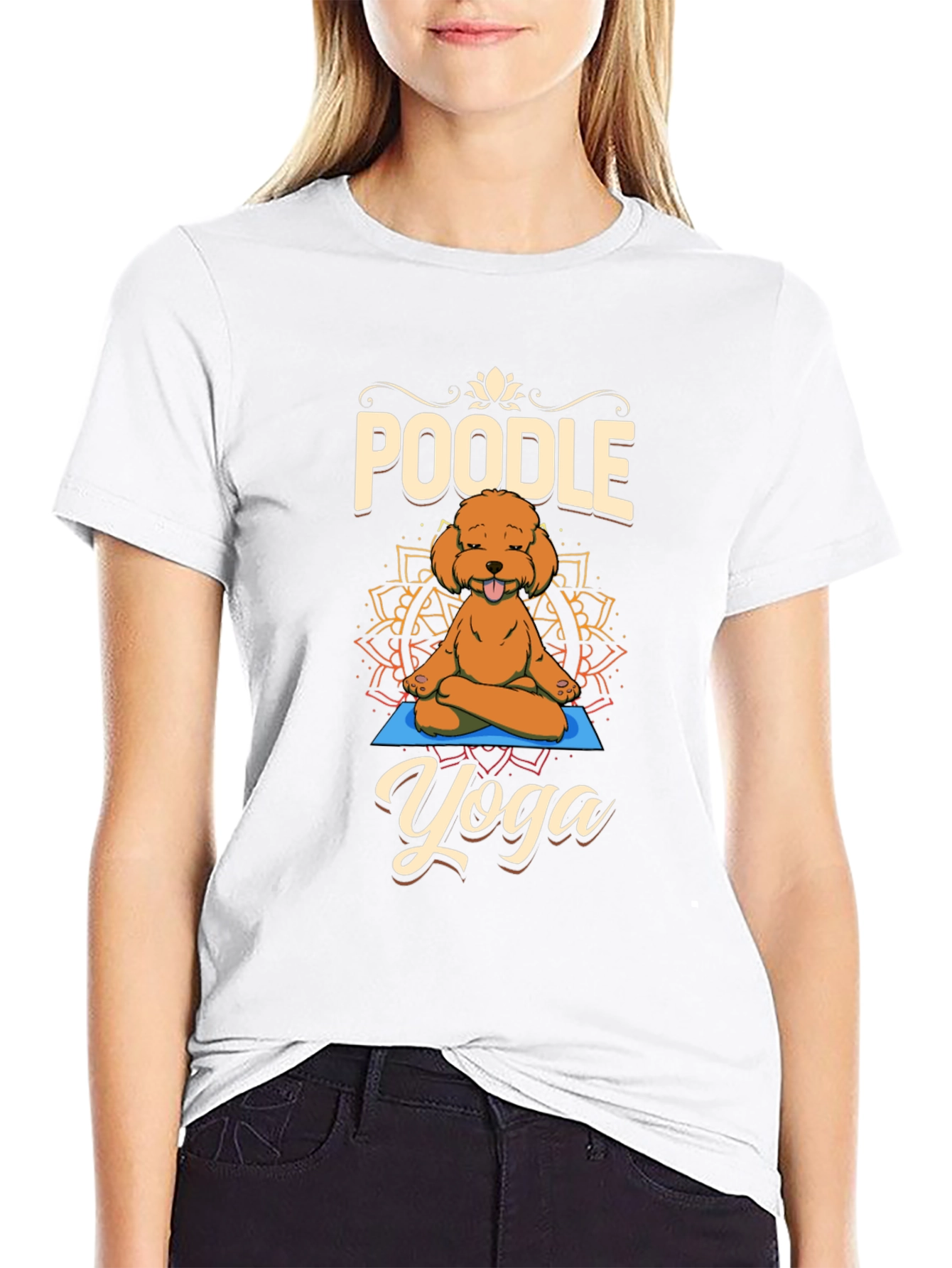 Poodle Yoga T-Shirt - Meditating Dog Tee