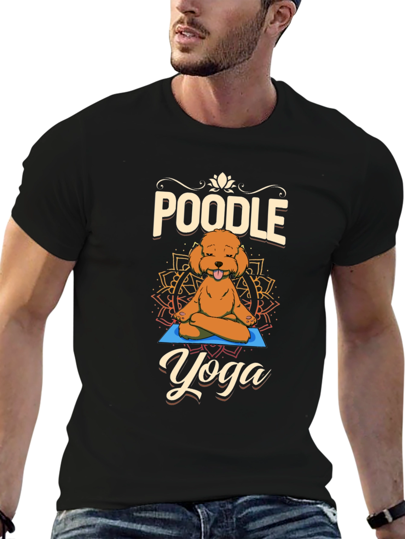 Poodle Yoga T-Shirt - Meditating Dog Tee