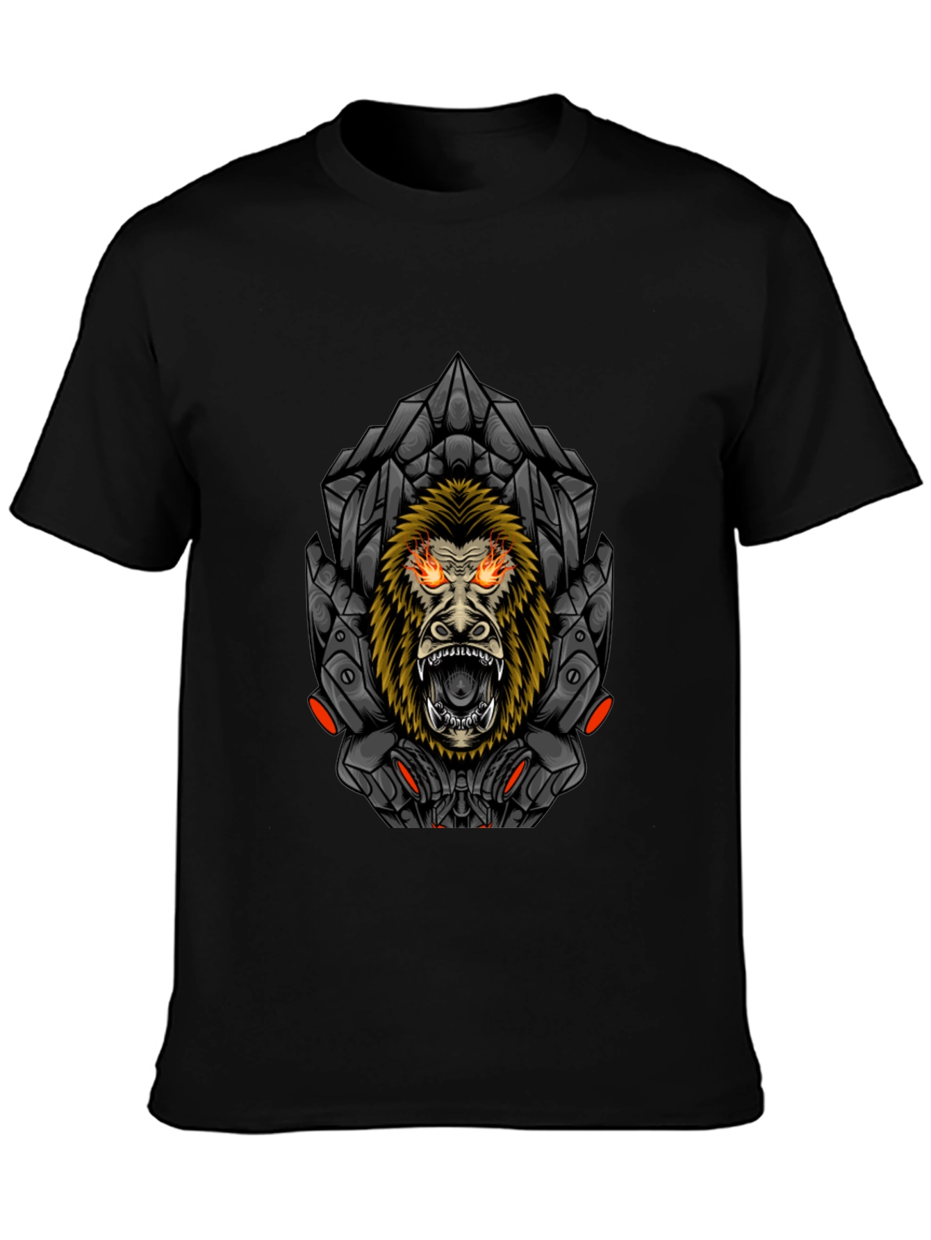 Cyberpunk Gorilla Graphic Tee - Mens Black T-Shirt
