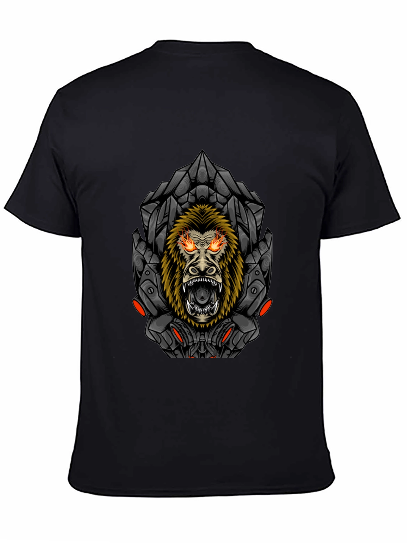 Cyberpunk Gorilla Graphic Tee - Mens Black T-Shirt