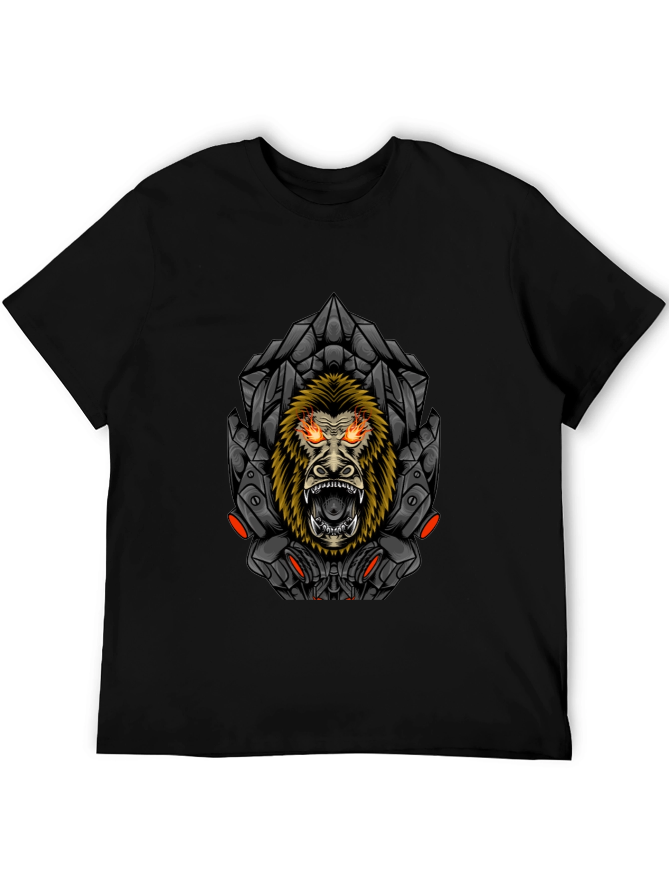 Cyberpunk Gorilla Graphic Tee - Mens Black T-Shirt