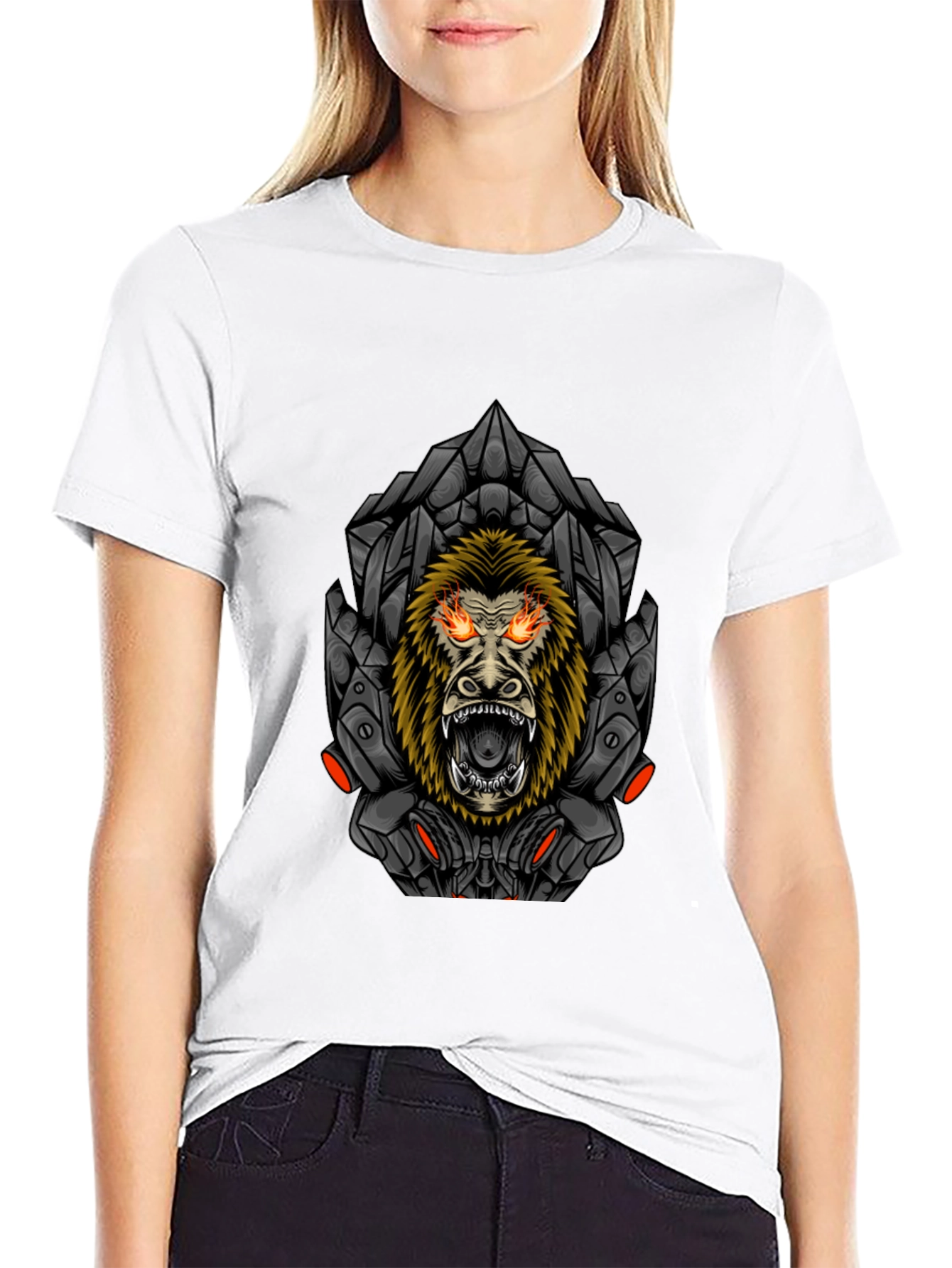 Cyberpunk Gorilla Graphic Tee - Mens Black T-Shirt