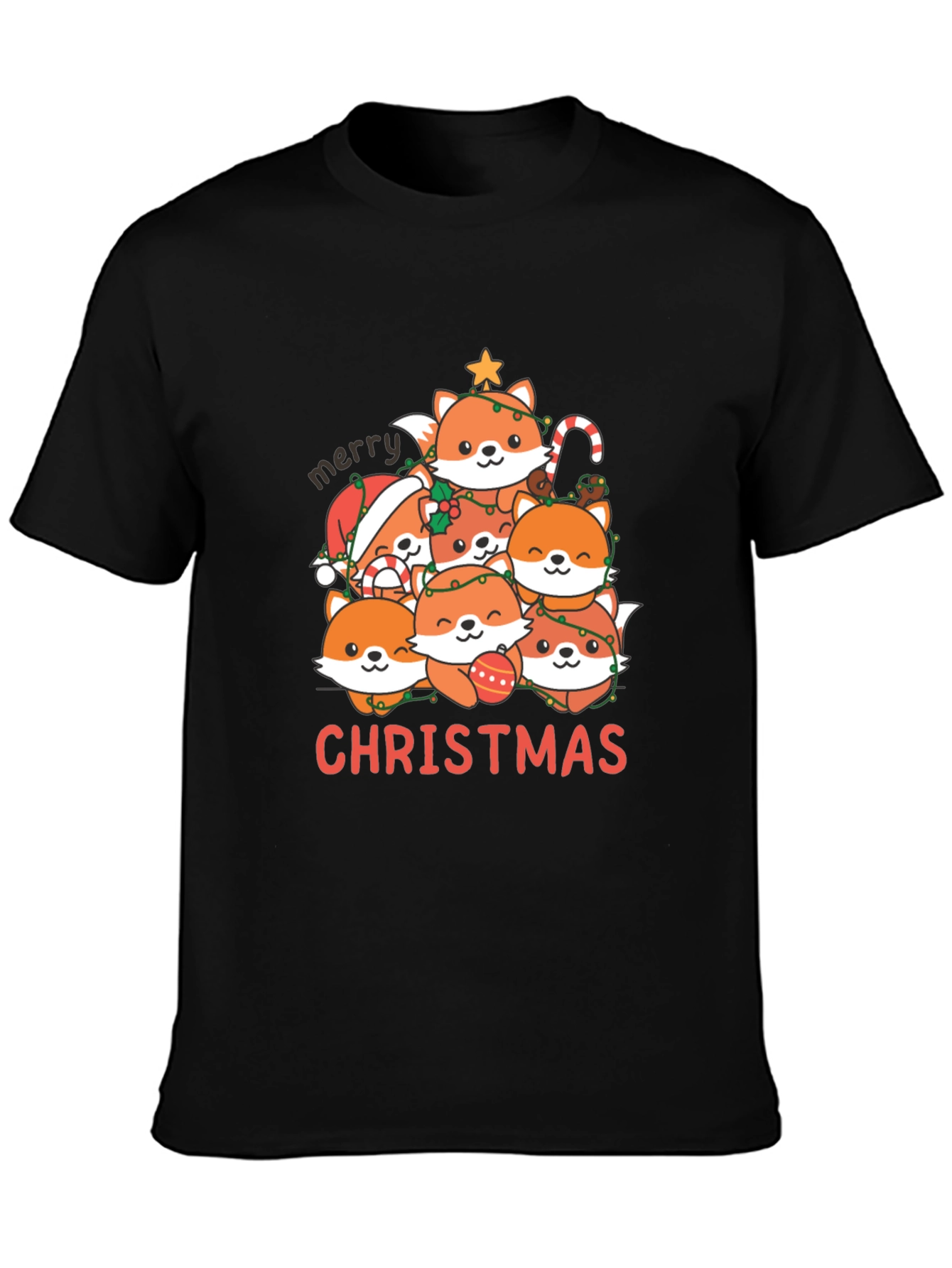 Cute Fox Merry Christmas T-Shirt