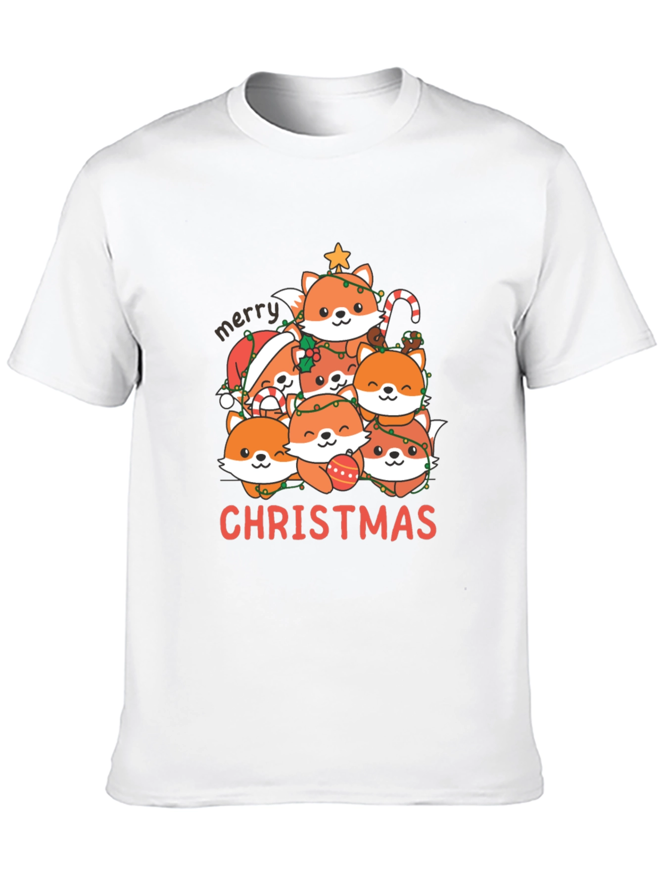 Cute Fox Merry Christmas T-Shirt