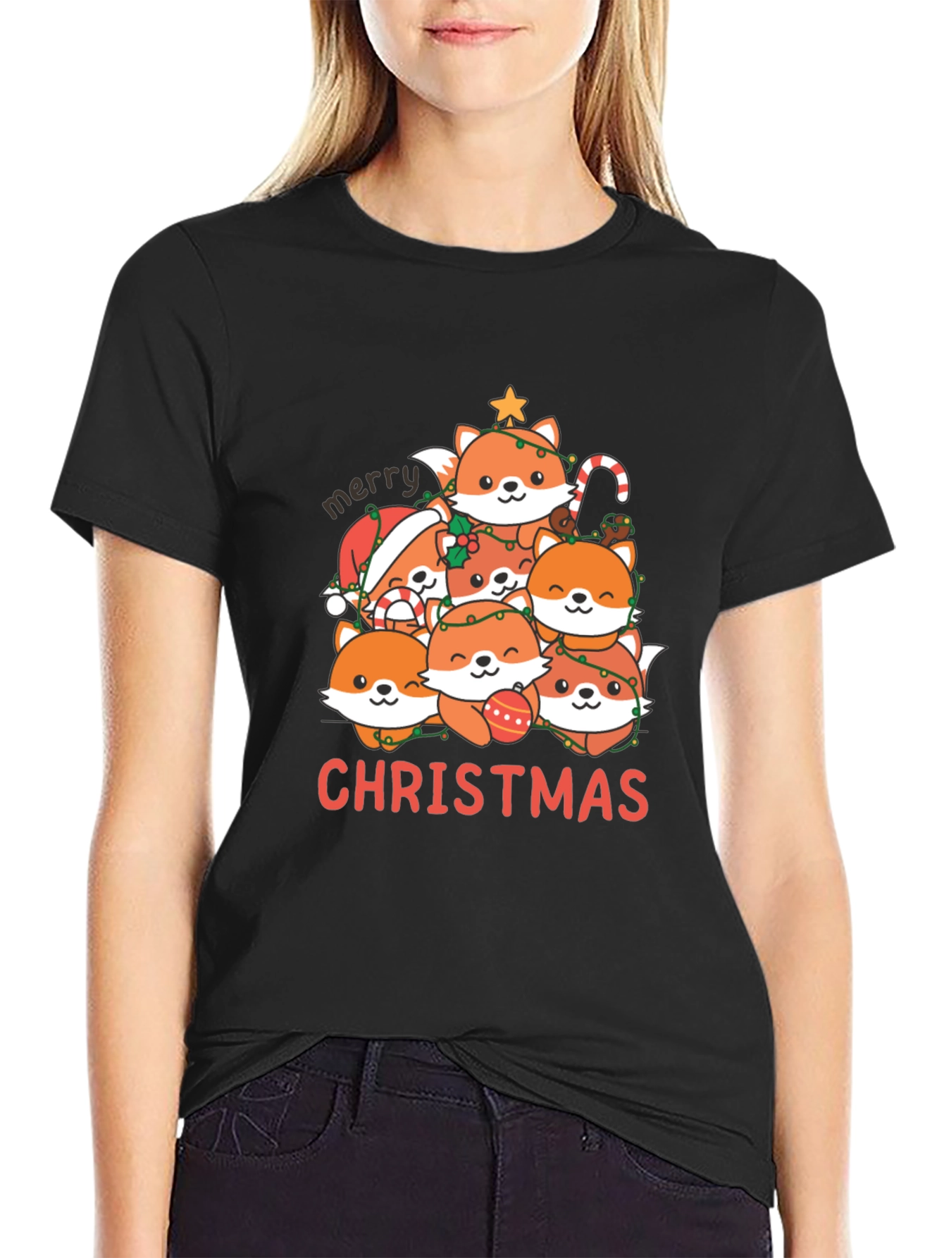 Cute Fox Merry Christmas T-Shirt