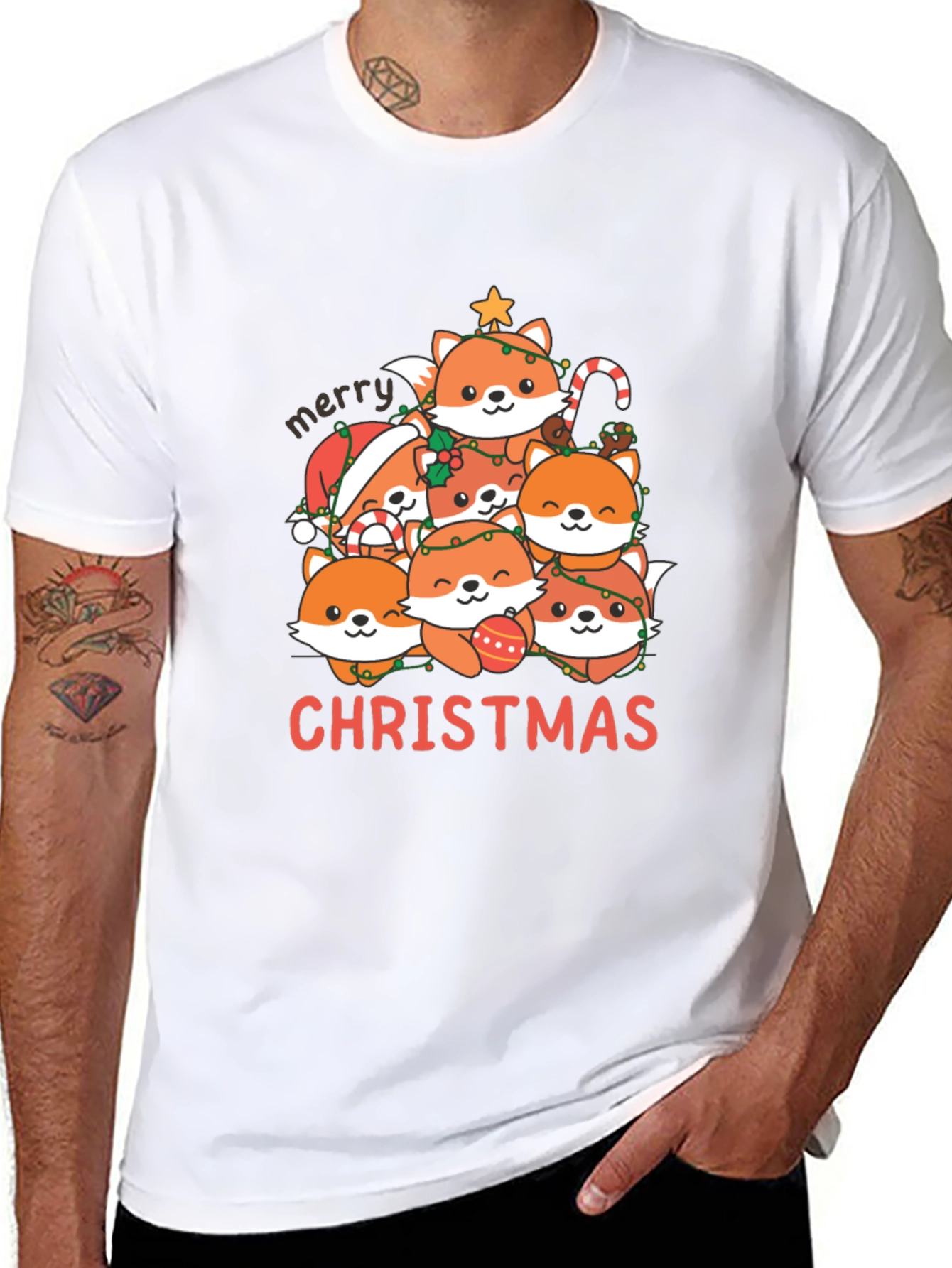 Cute Fox Merry Christmas T-Shirt