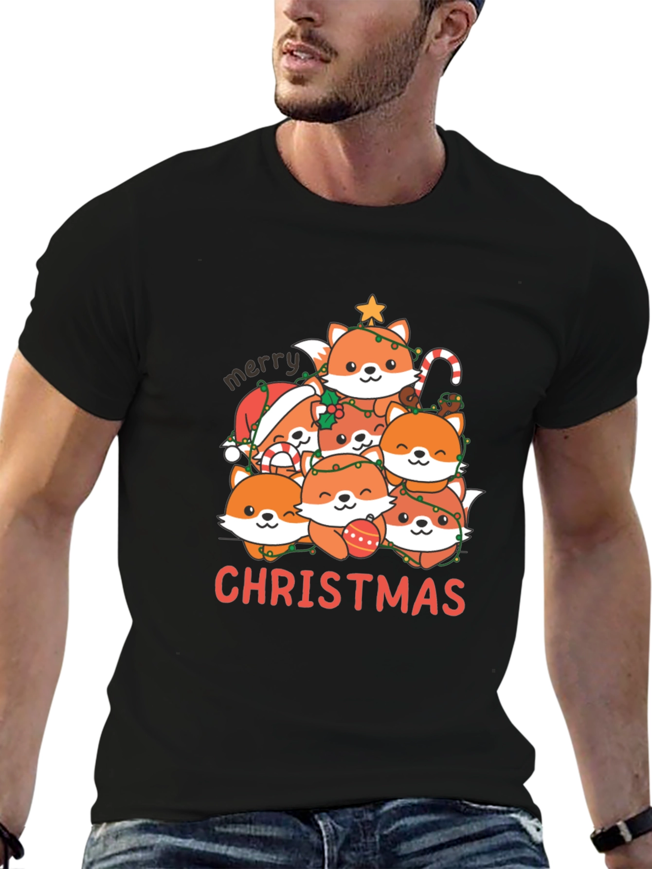 Cute Fox Merry Christmas T-Shirt