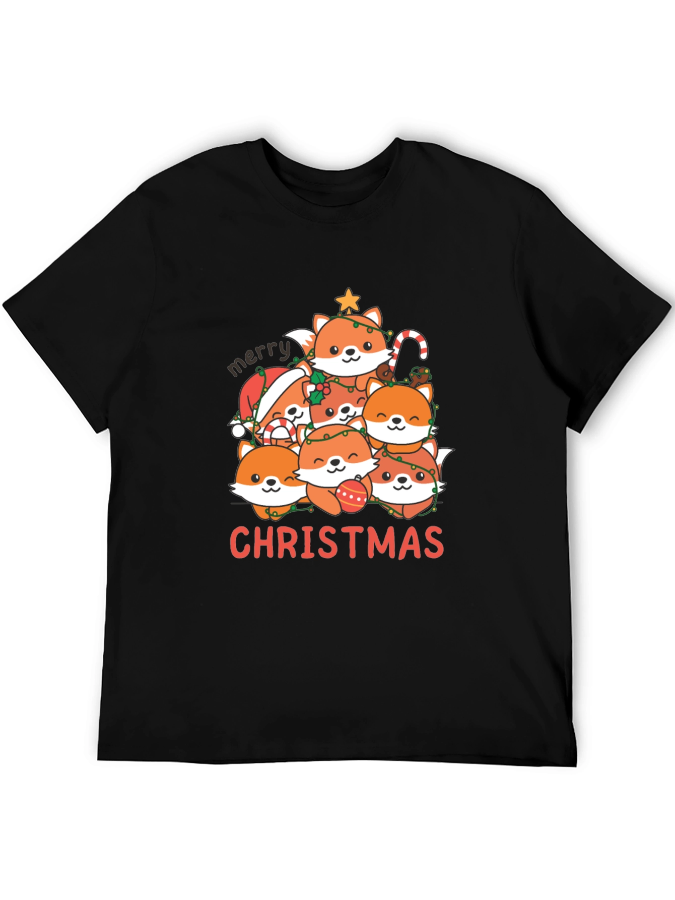 Cute Fox Merry Christmas T-Shirt