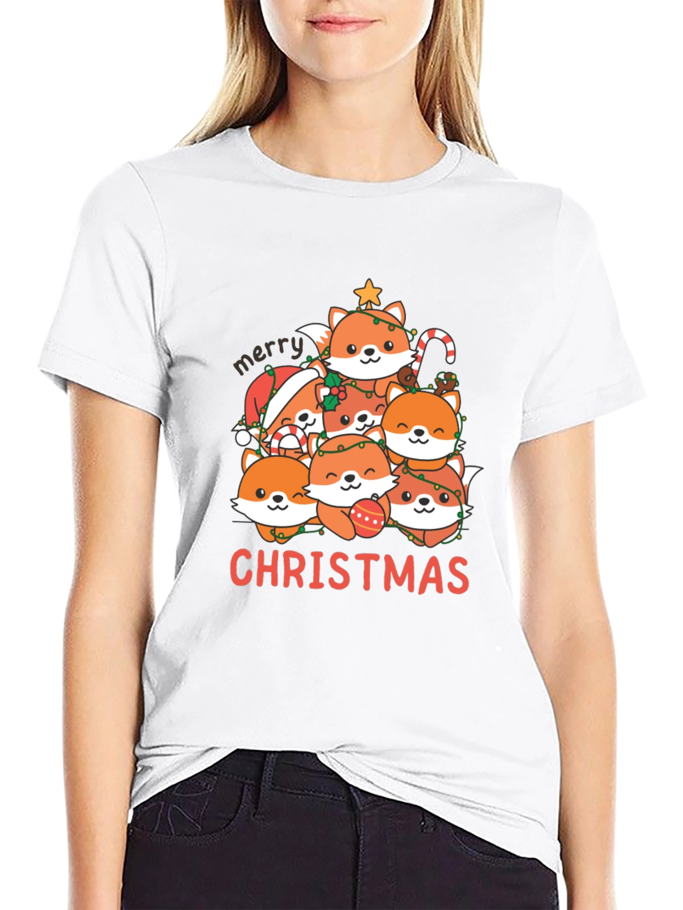 Cute Fox Merry Christmas T-Shirt