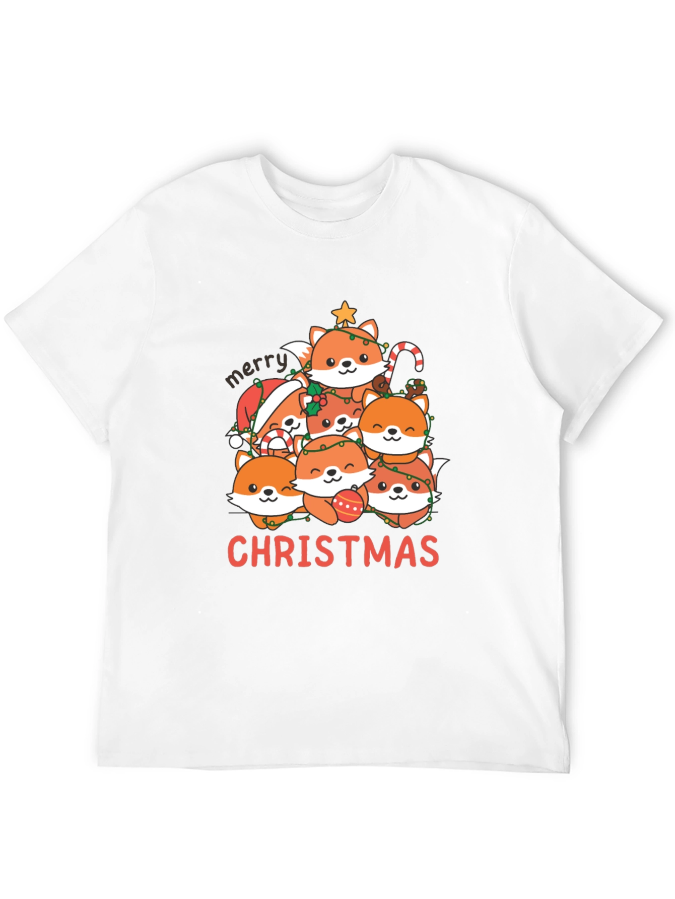 Cute Fox Merry Christmas T-Shirt
