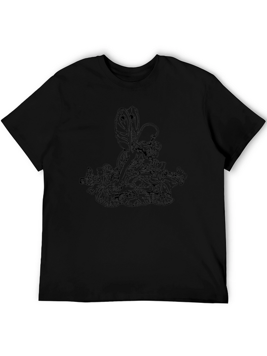 Dark Fairy Graphic Tee - Mens Black Cotton T-Shirt