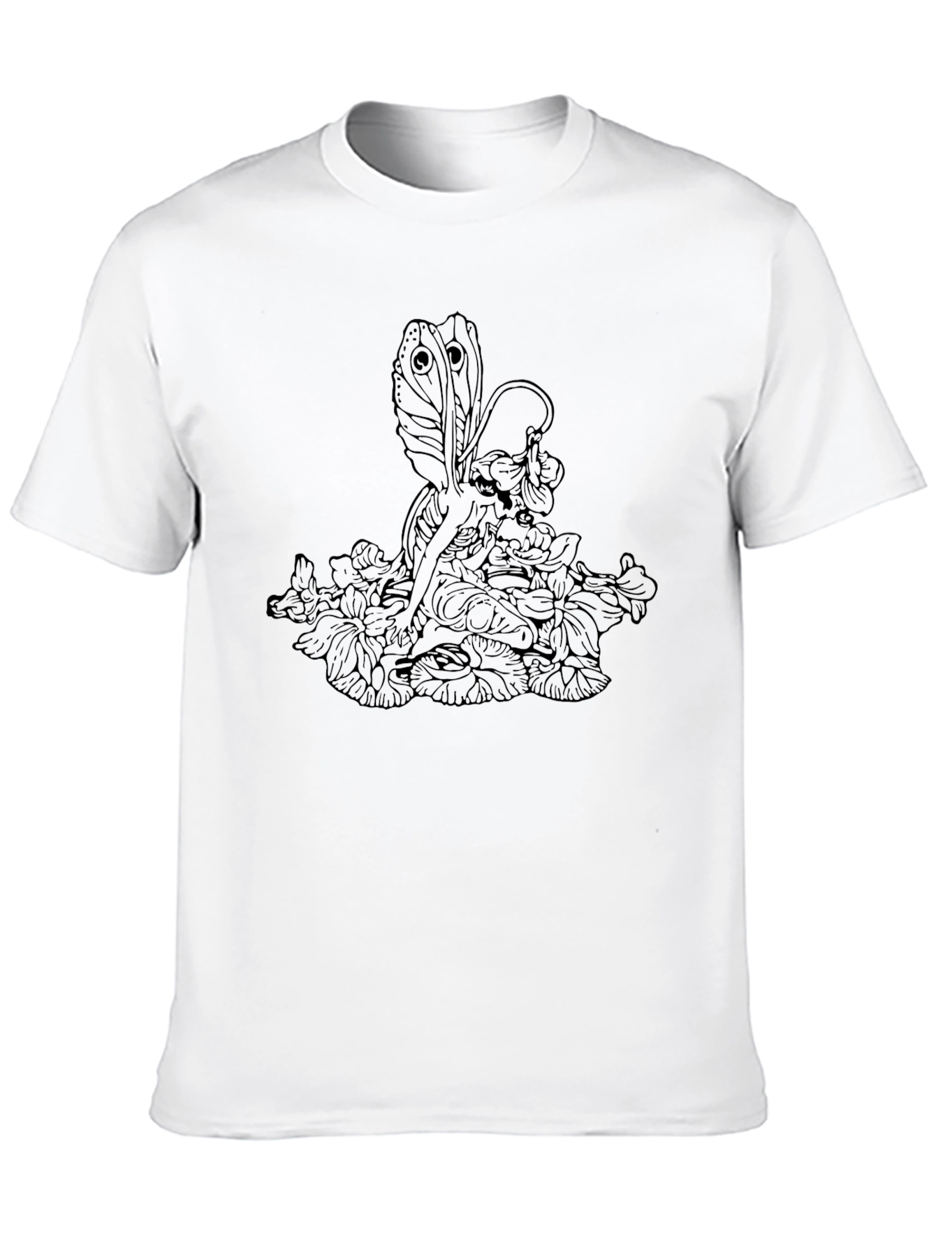 Dark Fairy Graphic Tee - Mens Black Cotton T-Shirt