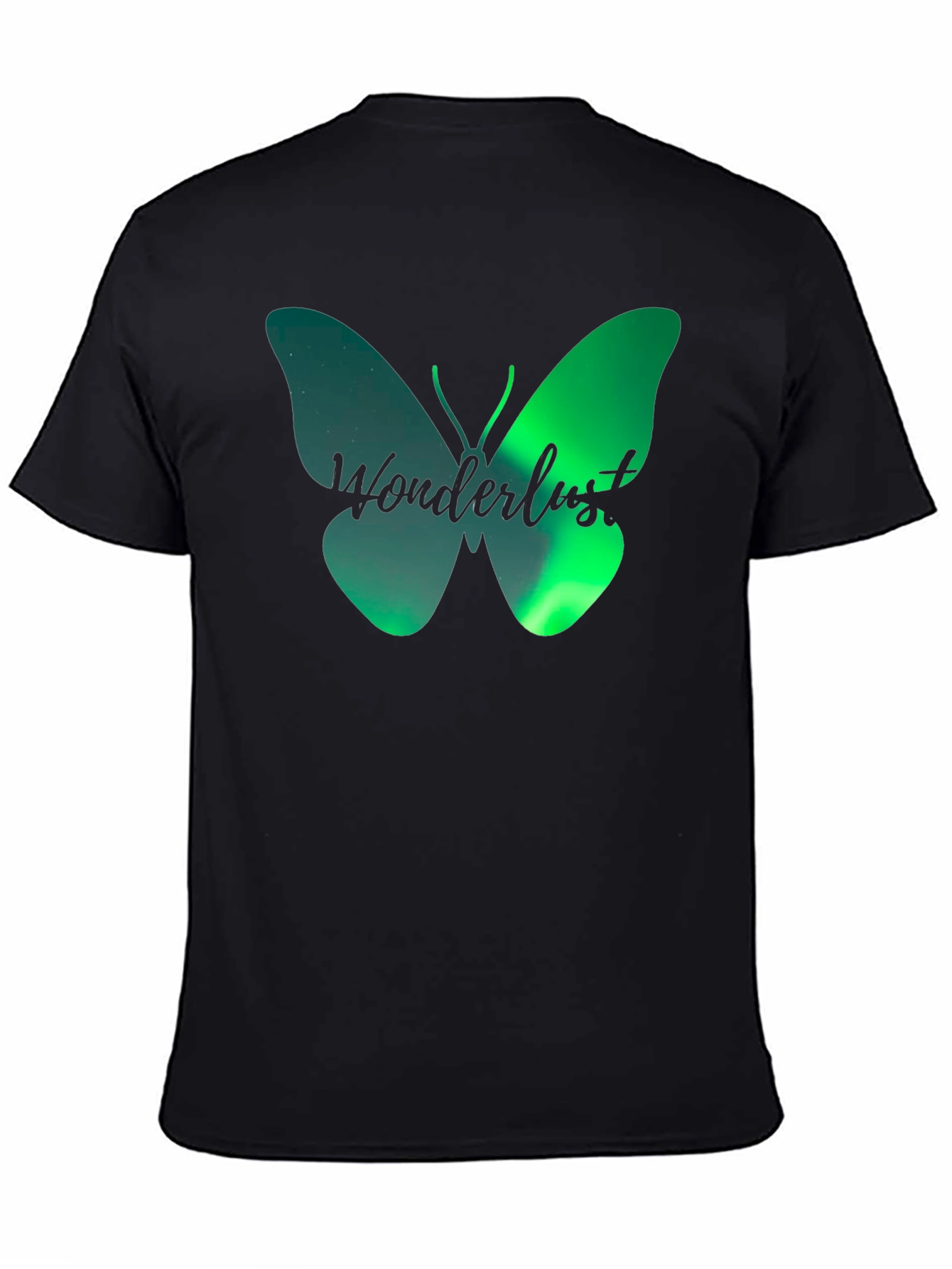 Wanderlust Butterfly Graphic T-Shirt - Black