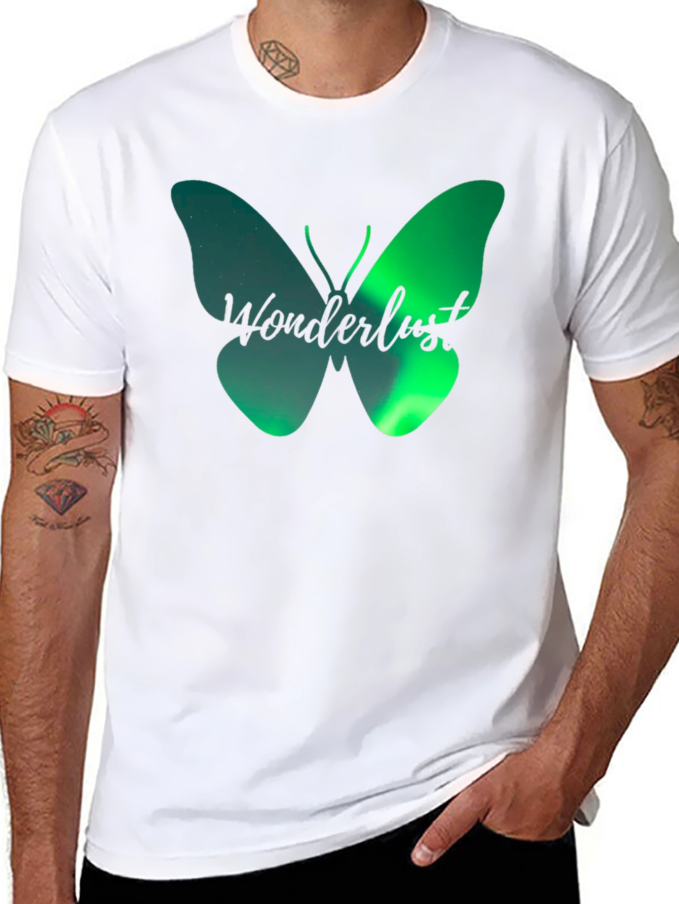 Wanderlust Butterfly Graphic T-Shirt - Black