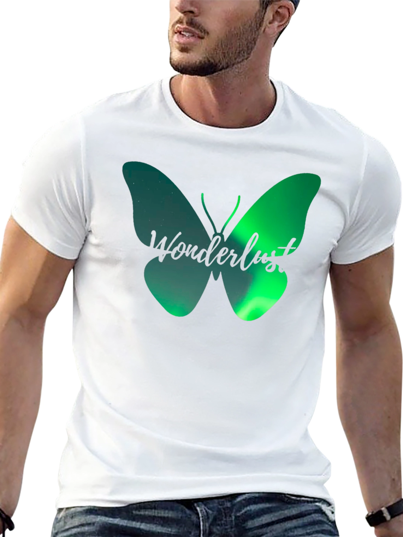 Wanderlust Butterfly Graphic T-Shirt - Black