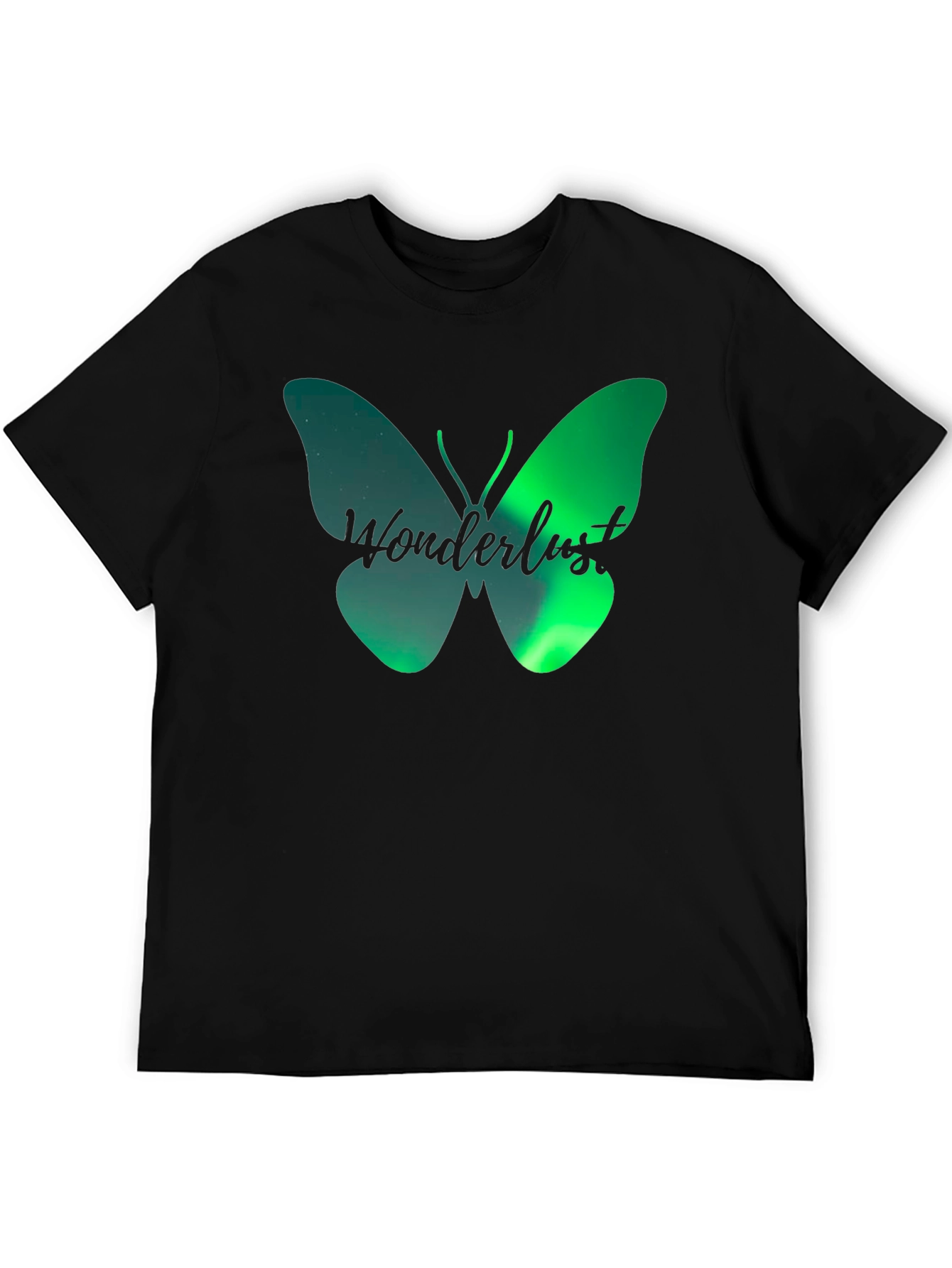 Wanderlust Butterfly Graphic T-Shirt - Black
