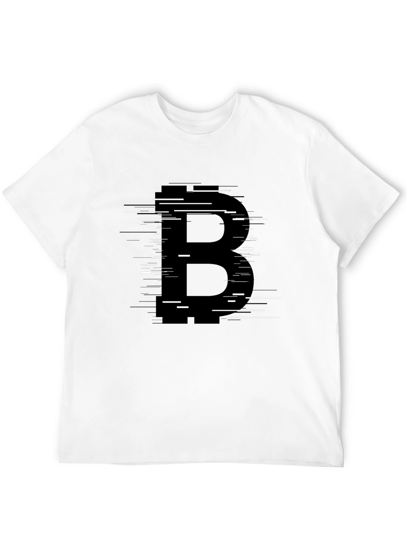 Bitcoin B Glitch Graphic Black T-Shirt