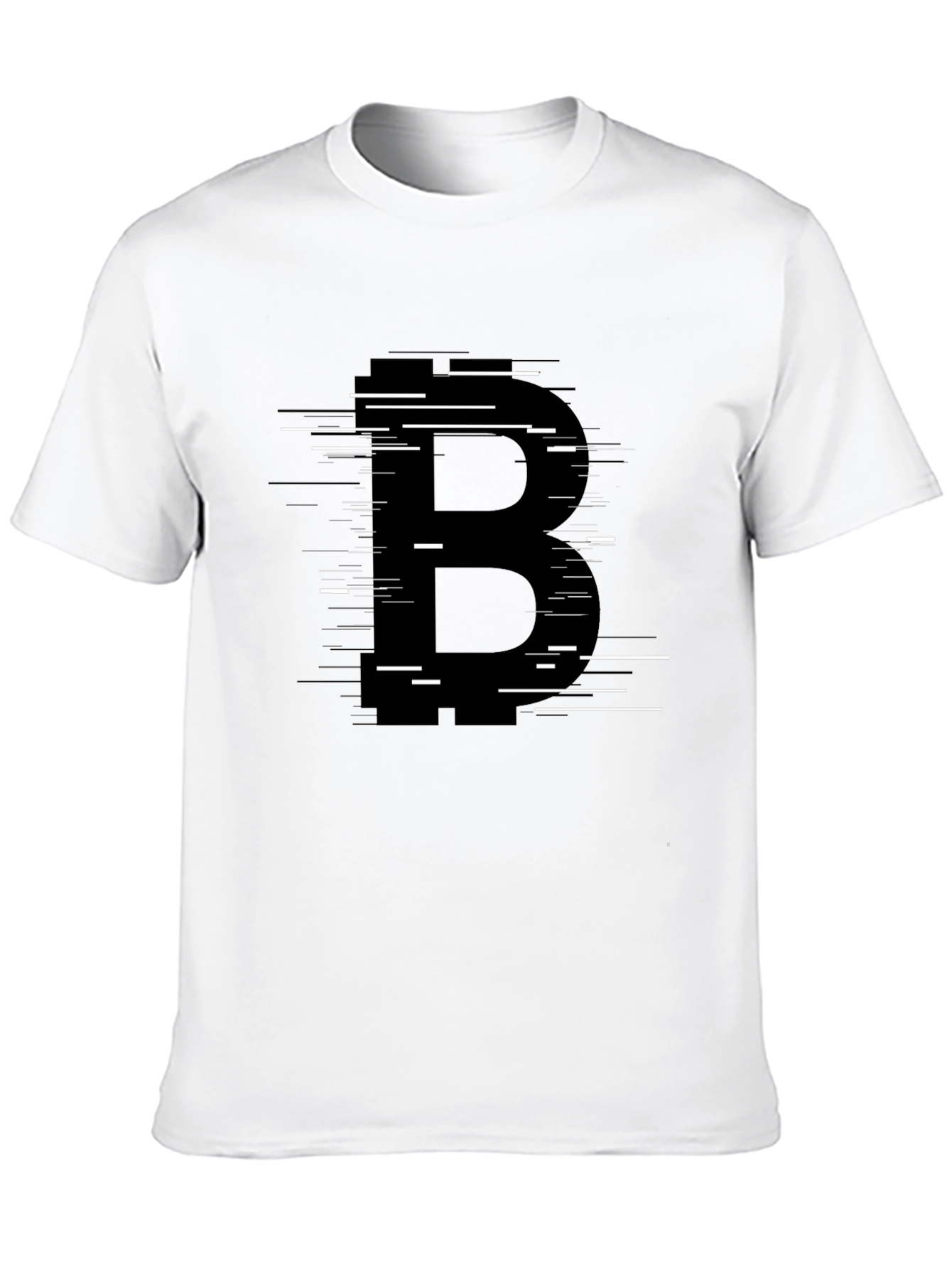 Bitcoin B Glitch Graphic Black T-Shirt