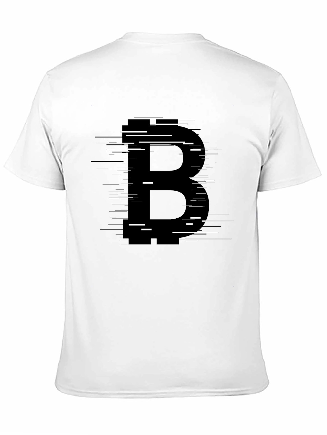 Bitcoin B Glitch Graphic Black T-Shirt
