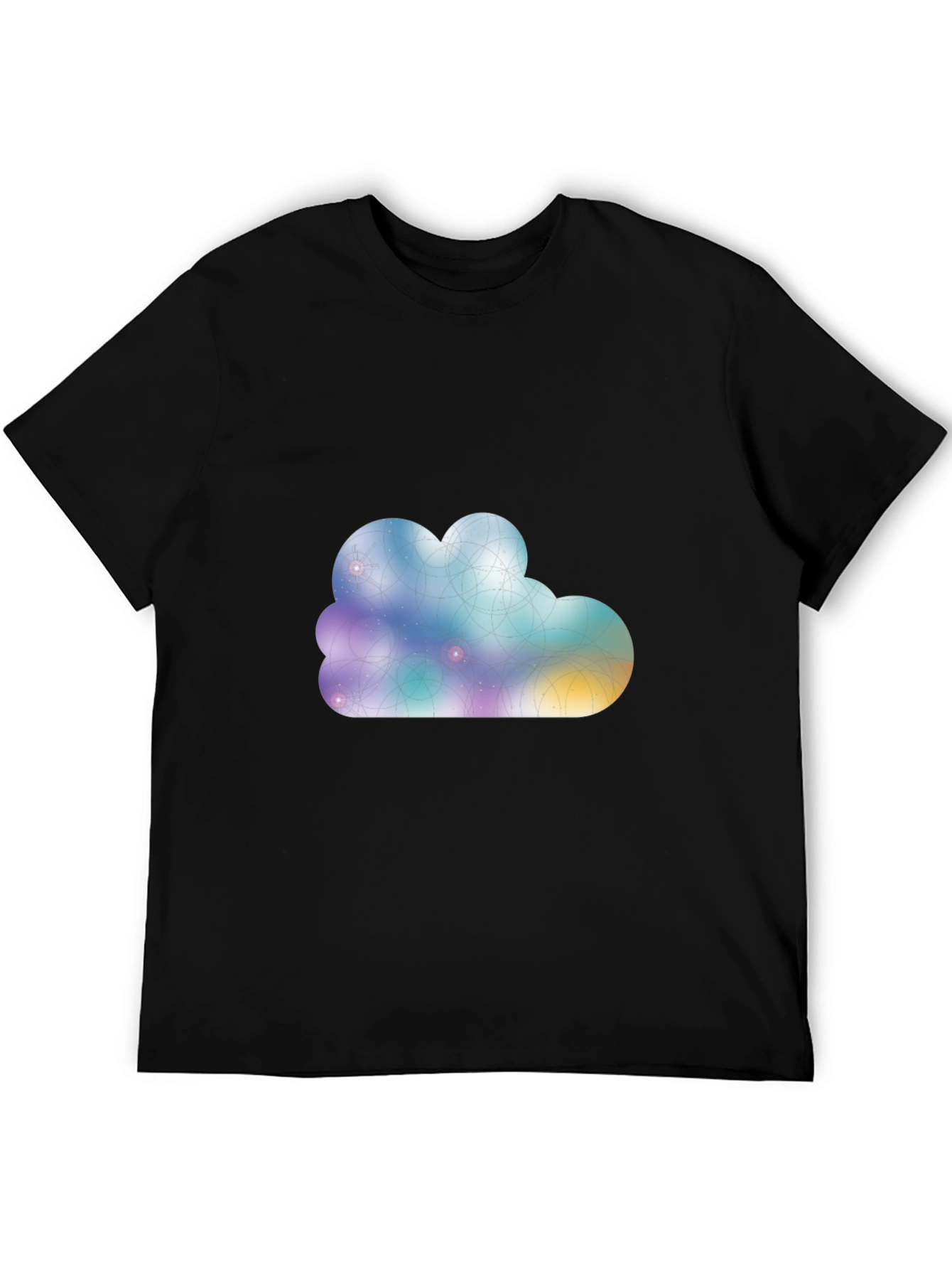 Abstract Cloud Graphic Black T-Shirt