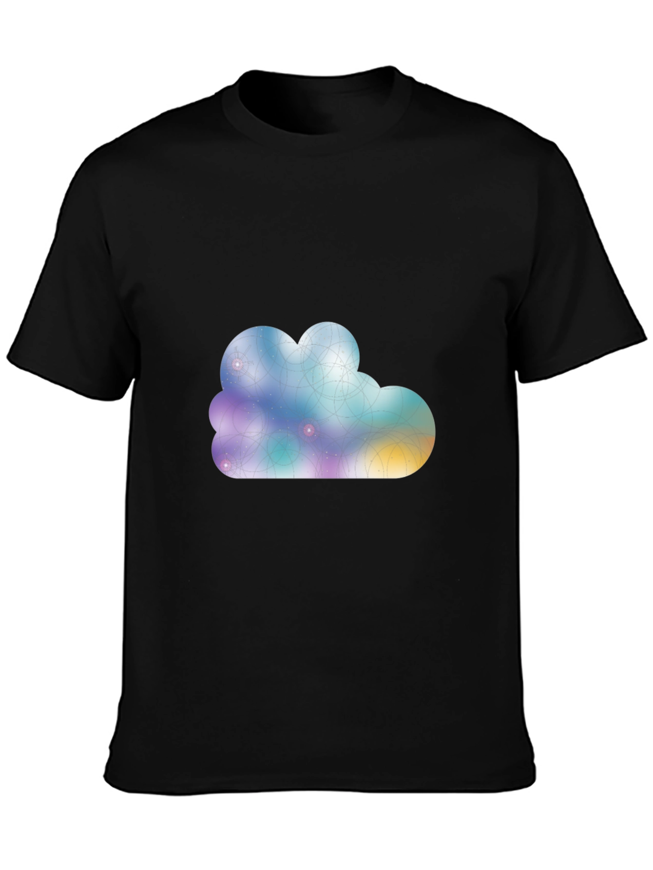 Abstract Cloud Graphic Black T-Shirt
