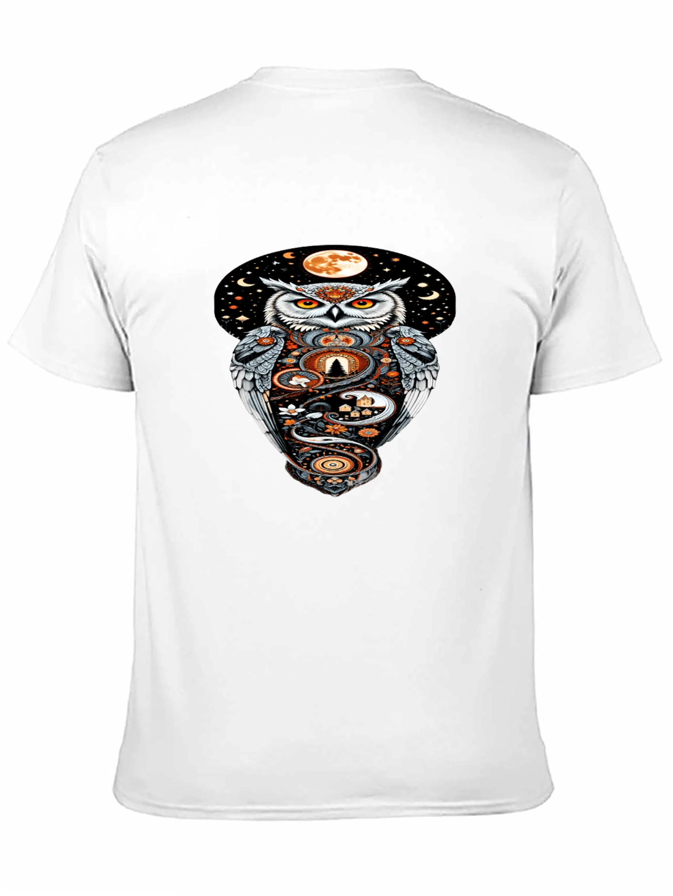 Owl Moon Graphic Tee - Mystical Night Design