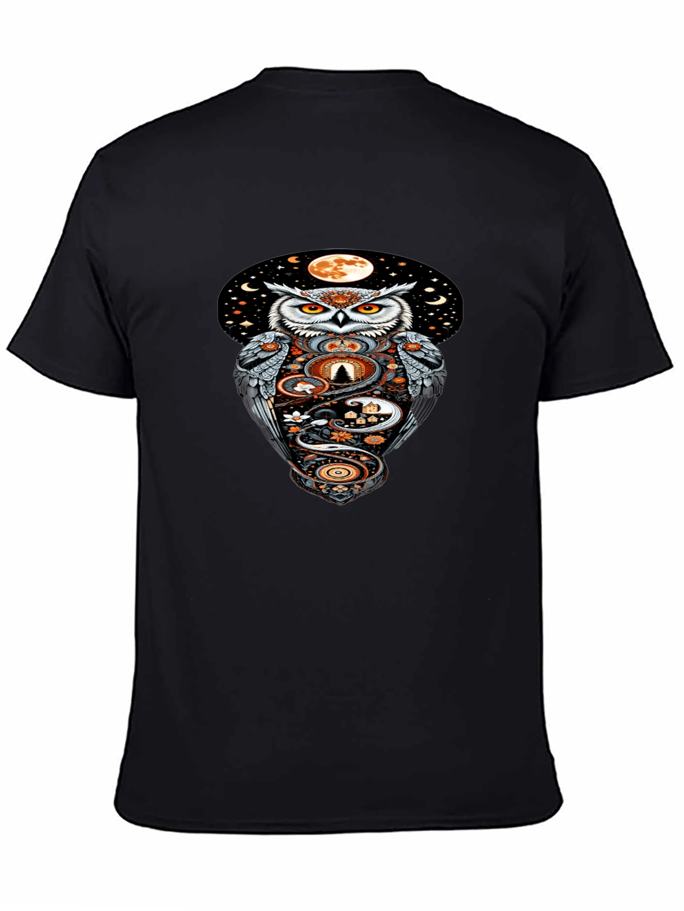 Owl Moon Graphic Tee - Mystical Night Design