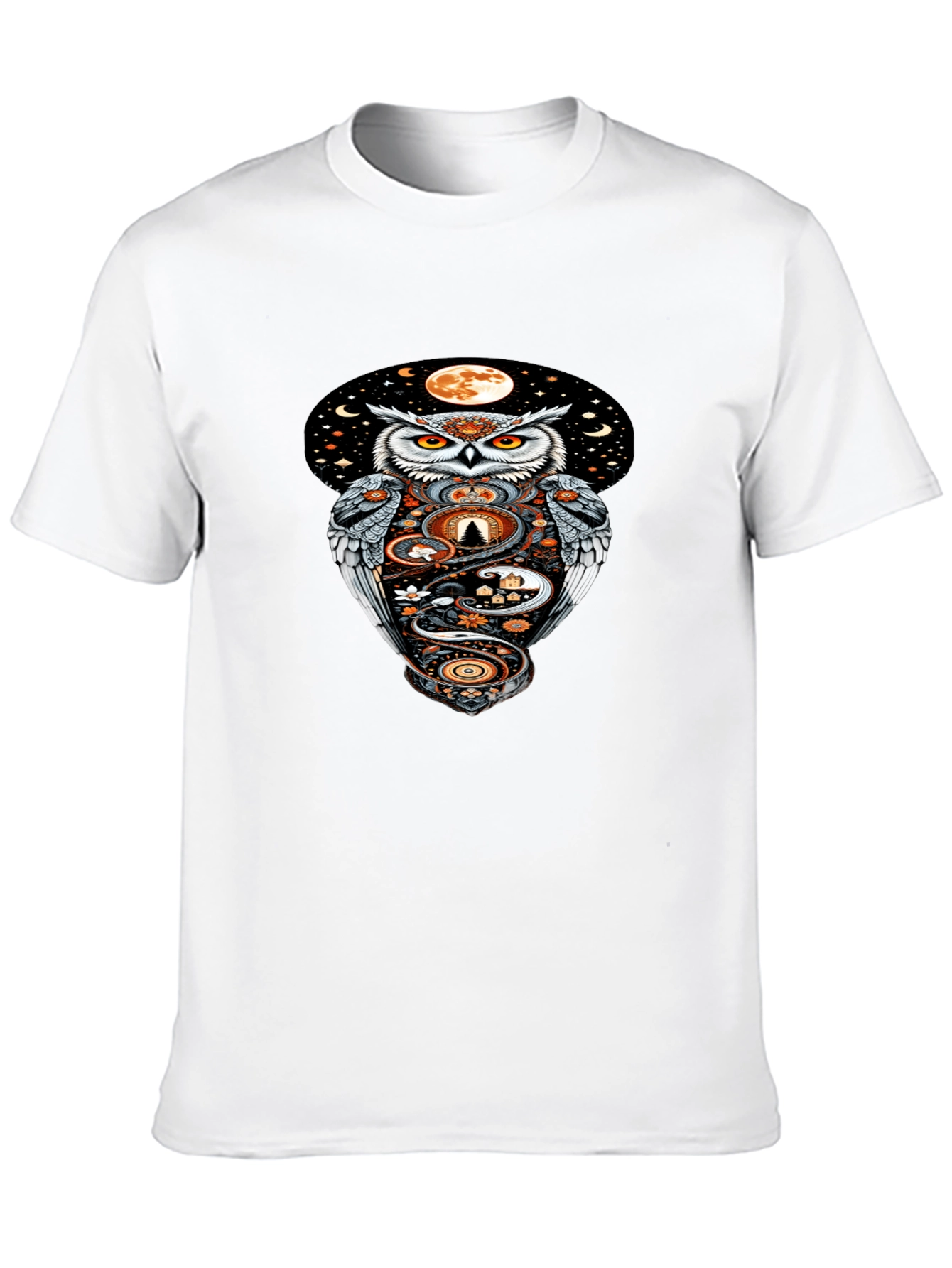 Owl Moon Graphic Tee - Mystical Night Design