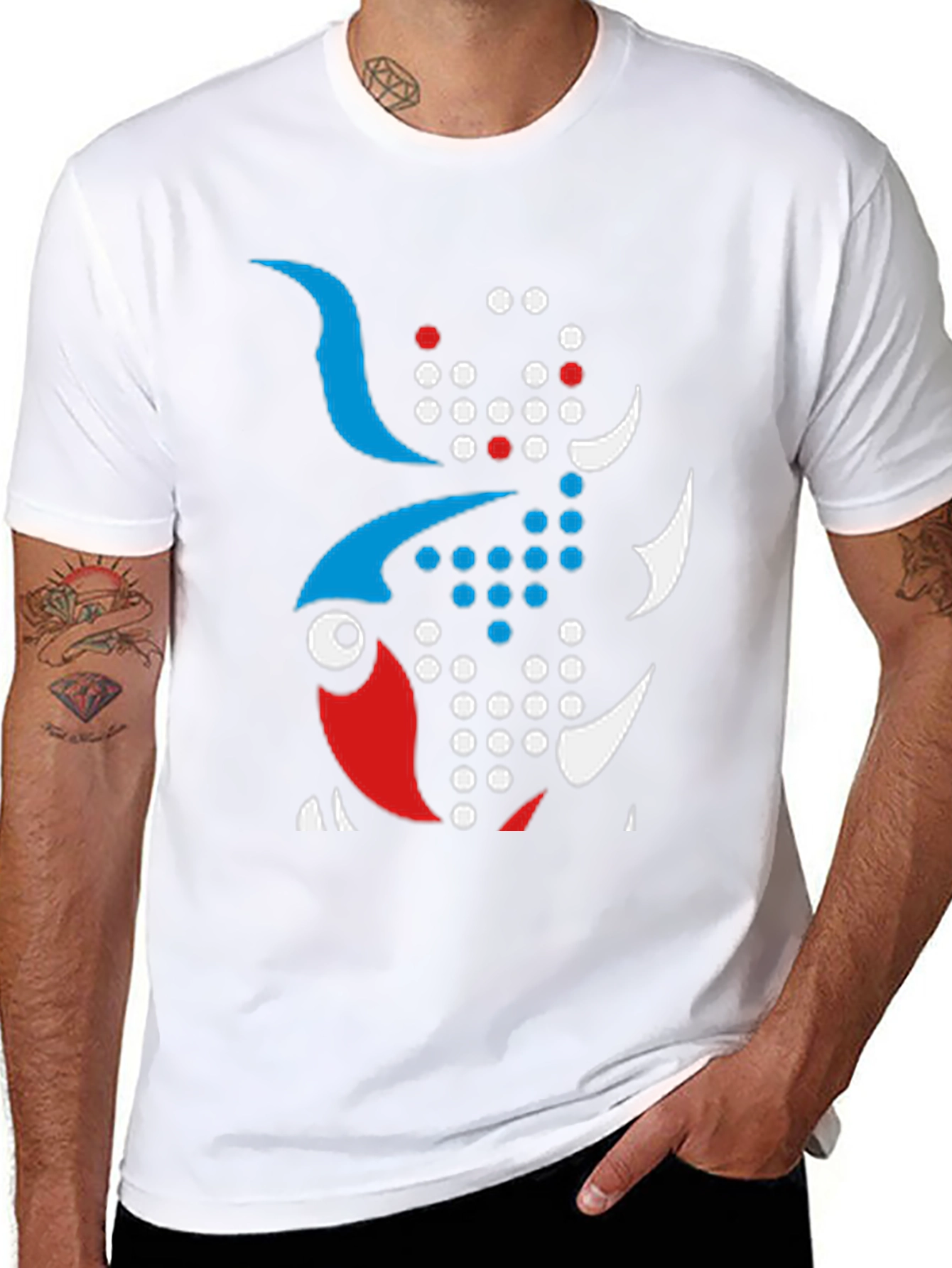 Abstract Fish Graphic Tee - Unique Design