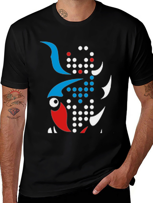 Abstract Fish Graphic Tee - Unique Design