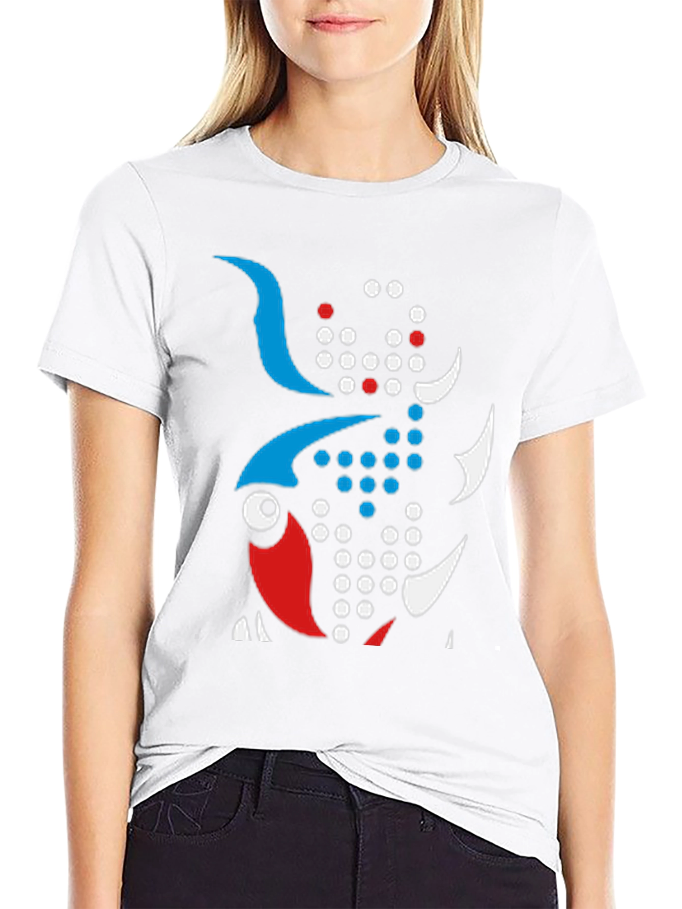 Abstract Fish Graphic Tee - Unique Design
